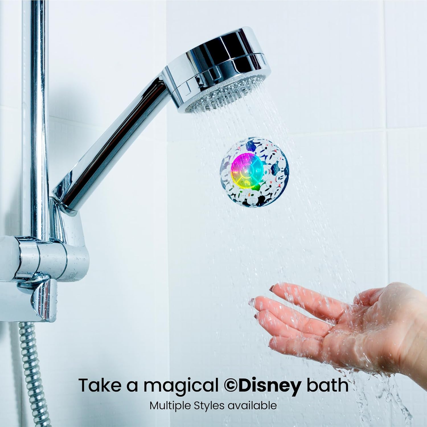iJoy Disney Mickey Mouse and Friends – Altavoz de ducha LED Bluetooth – Altavoz a prueba de salpicaduras con controles táctiles + 5 horas de