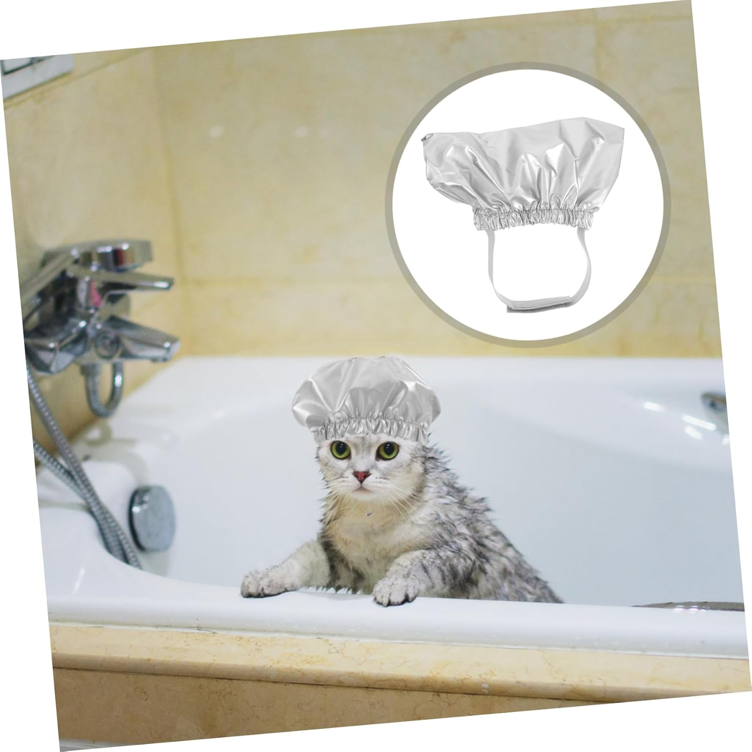 SUPVOX Gorro de ducha para mascotas, gorro de ducha portátil para perros, sombreros para perros grandes, sombrero de baño para cachorros, protector