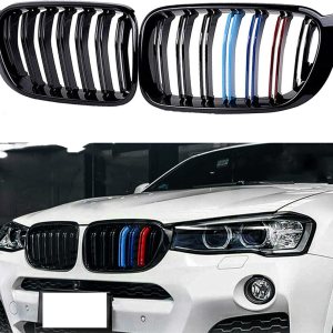 XOPIYAO F25 F26 Grill M Color Gloss Black, Rejilla frontal ABS Negro Brillante Compatible con 2014-2018 X3 F25 X4 F26, juego de 2 láminas dobles XOPIYAO F25 F26 Grill M Color Gloss Black, Rejilla frontal ABS Negro Brillante Compatible con 2014-2018 X3 F25 X4 F26, juego de 2 láminas dobles