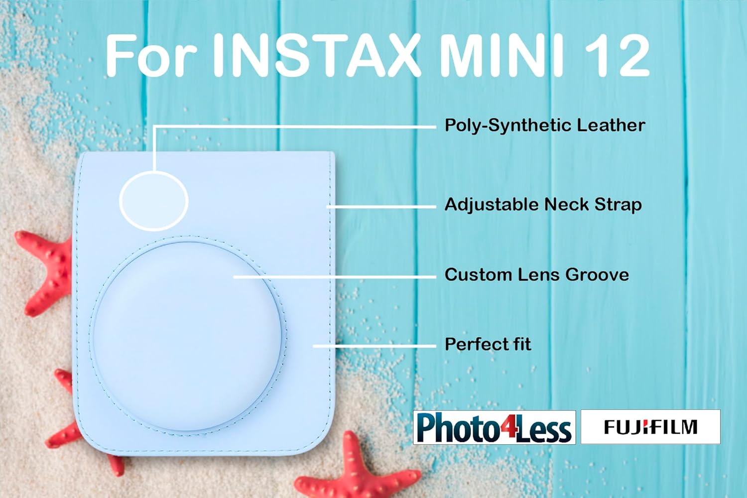 Fujifilm Instax Mini 12 Paquete de cámara de película instantánea con accesorios (azul pastel)