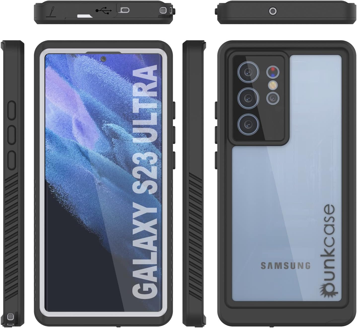Punkcase Funda para Galaxy S23 Ultra impermeable Serie Extrema Ajuste delgado Certificado IP68 A prueba de golpes Resistente a la suciedad A prueba