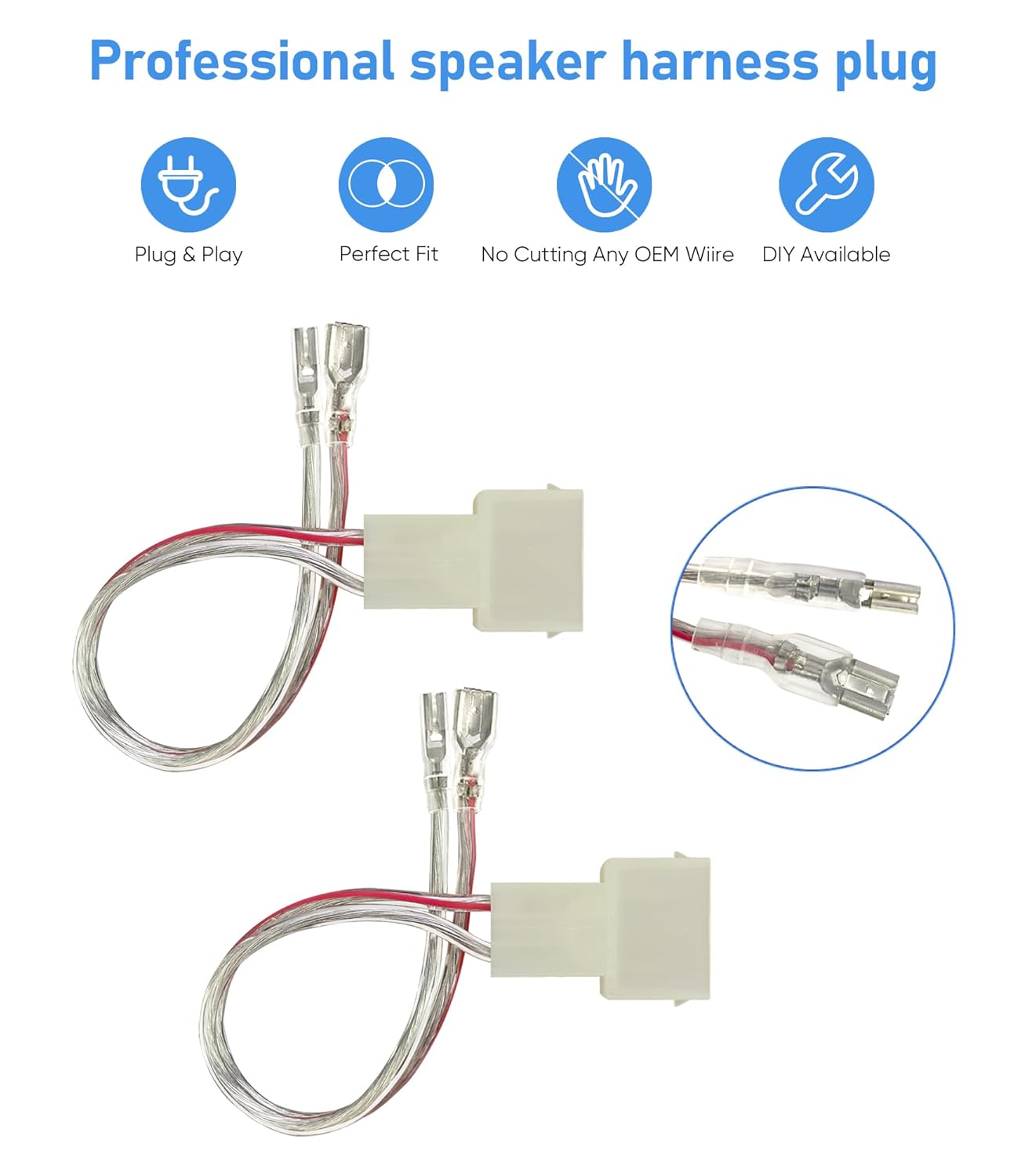Reemplazo del conector del arnés de cableado del altavoz de la puerta delantera y trasera del automóvil para Honda 1986-2019 Civic Accord Odyssey,