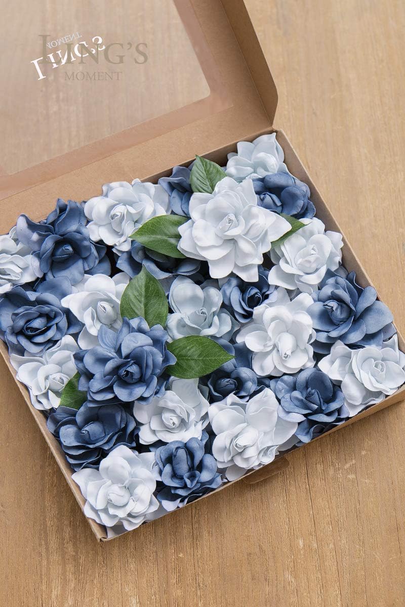 Ling’s Moment Flores artificiales para decoración de boda, centros de mesa, ramos de flores artificiales para decoración de boda, 25 unidades,