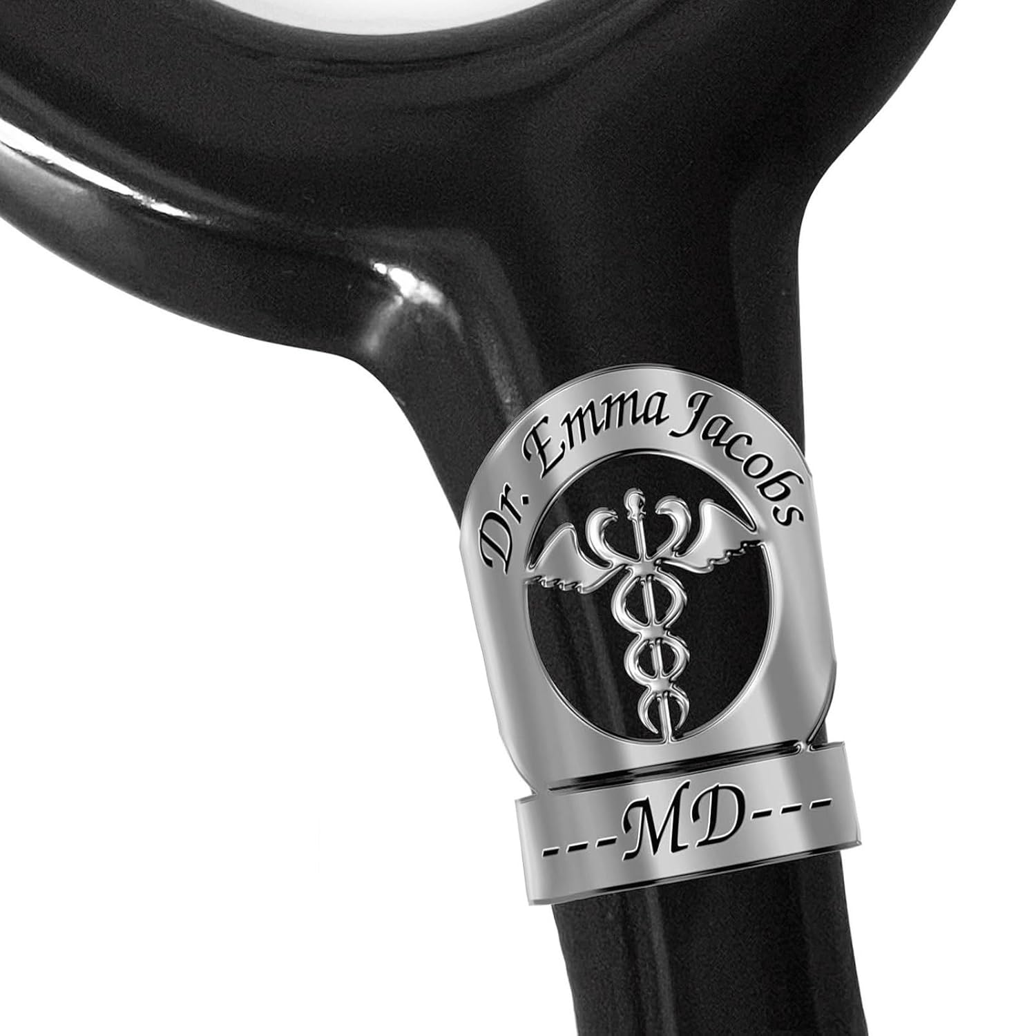 bellblow Stethoscope Charms Personalized, Custom ID Name Tag for Stethoscope, Engraved Stethoscope Name Tag EMT Medical Caduceus, Stethoscope Id