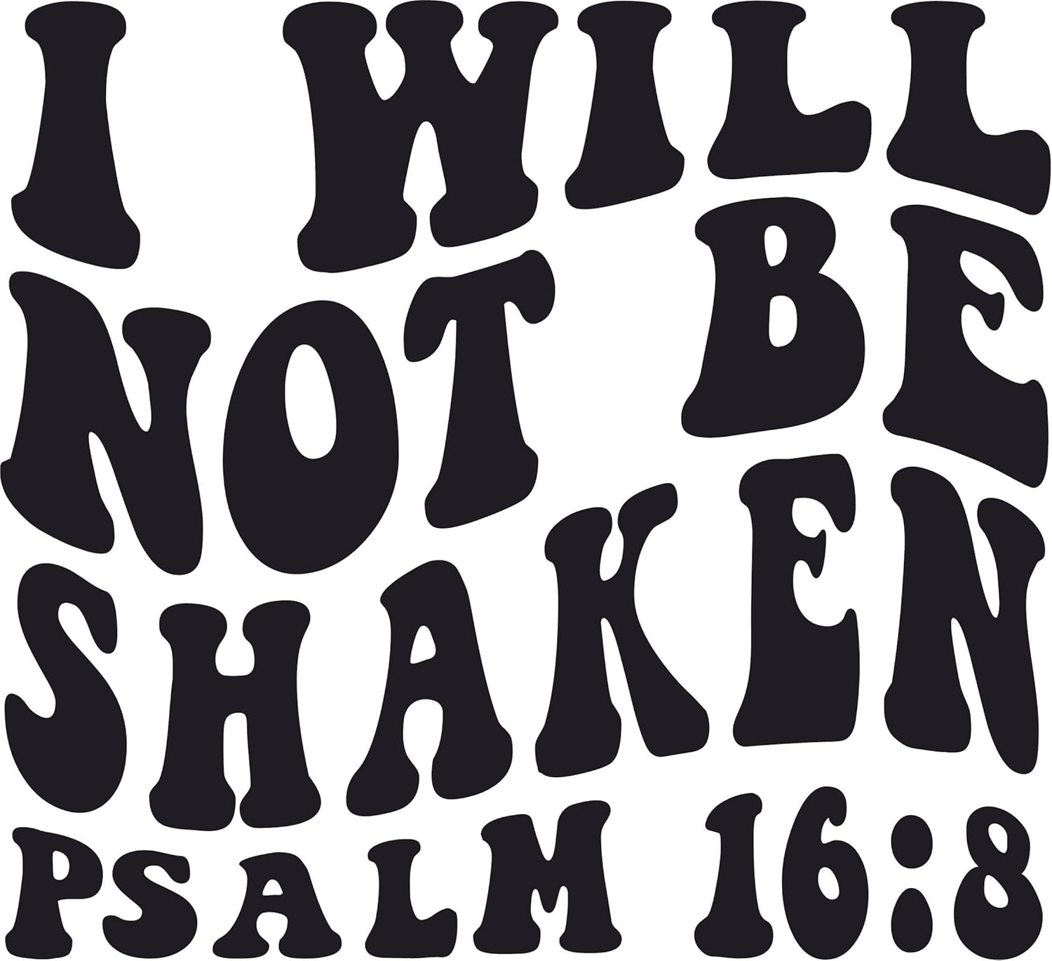 Parches de hierro con texto en inglés “I Will Not Be Shaken” Adhesivos Transferencia Apliques Letras para camisetas Ropa de tela  Christian