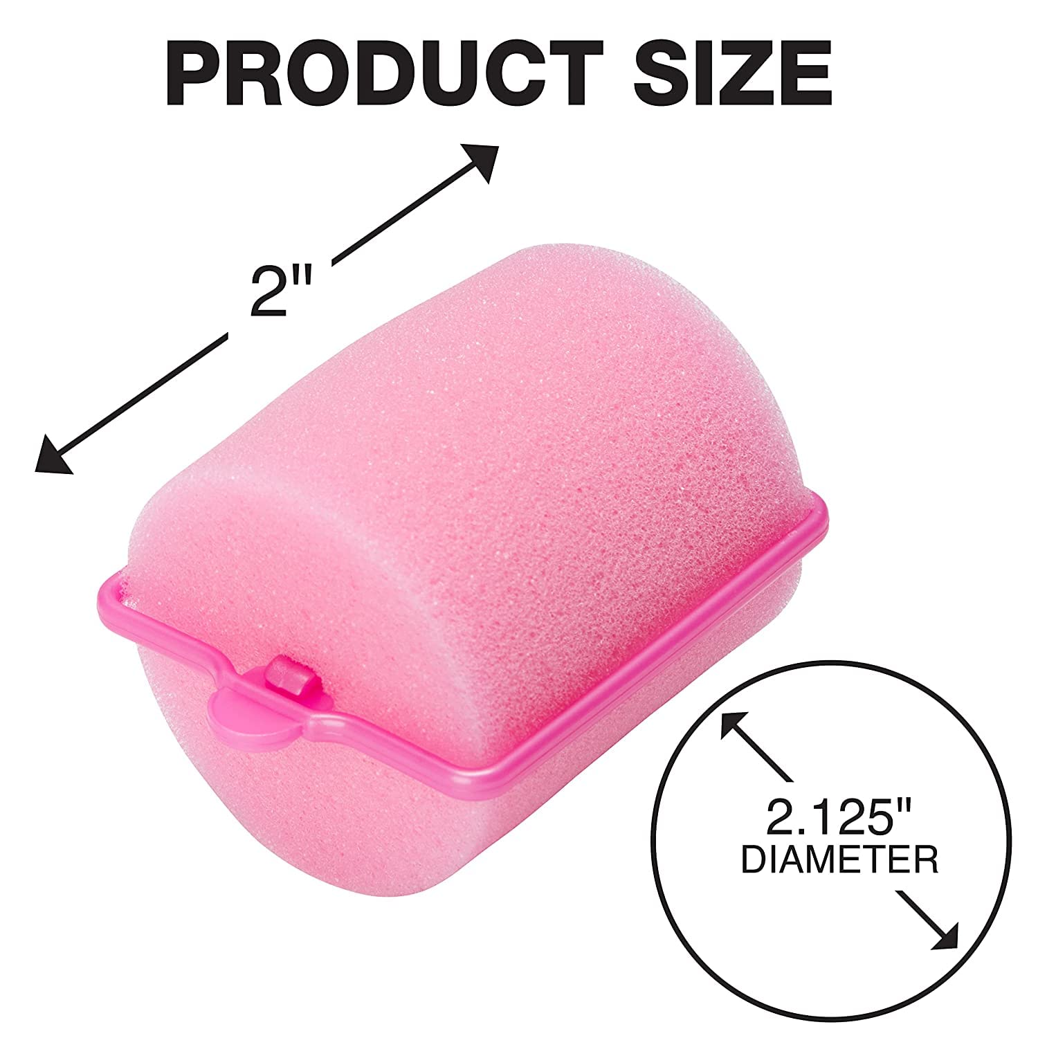 Conair Rodillos de espuma para el cabello de gran volumen, levantamiento y rizo, rodillos de espuma, rizadores de pelo en tamaño grande, rosa,