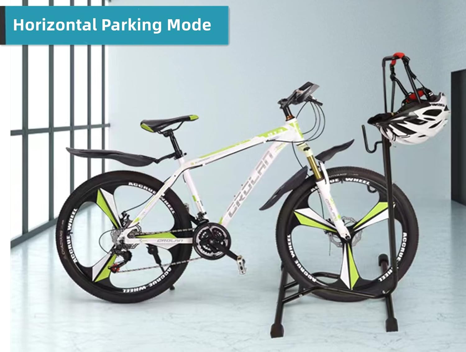 Bicycle Parking Stand, Premium Quality Vertical & Horizontal Adjustable Bicycle Floor Parking Rack, Fat Bike Stand