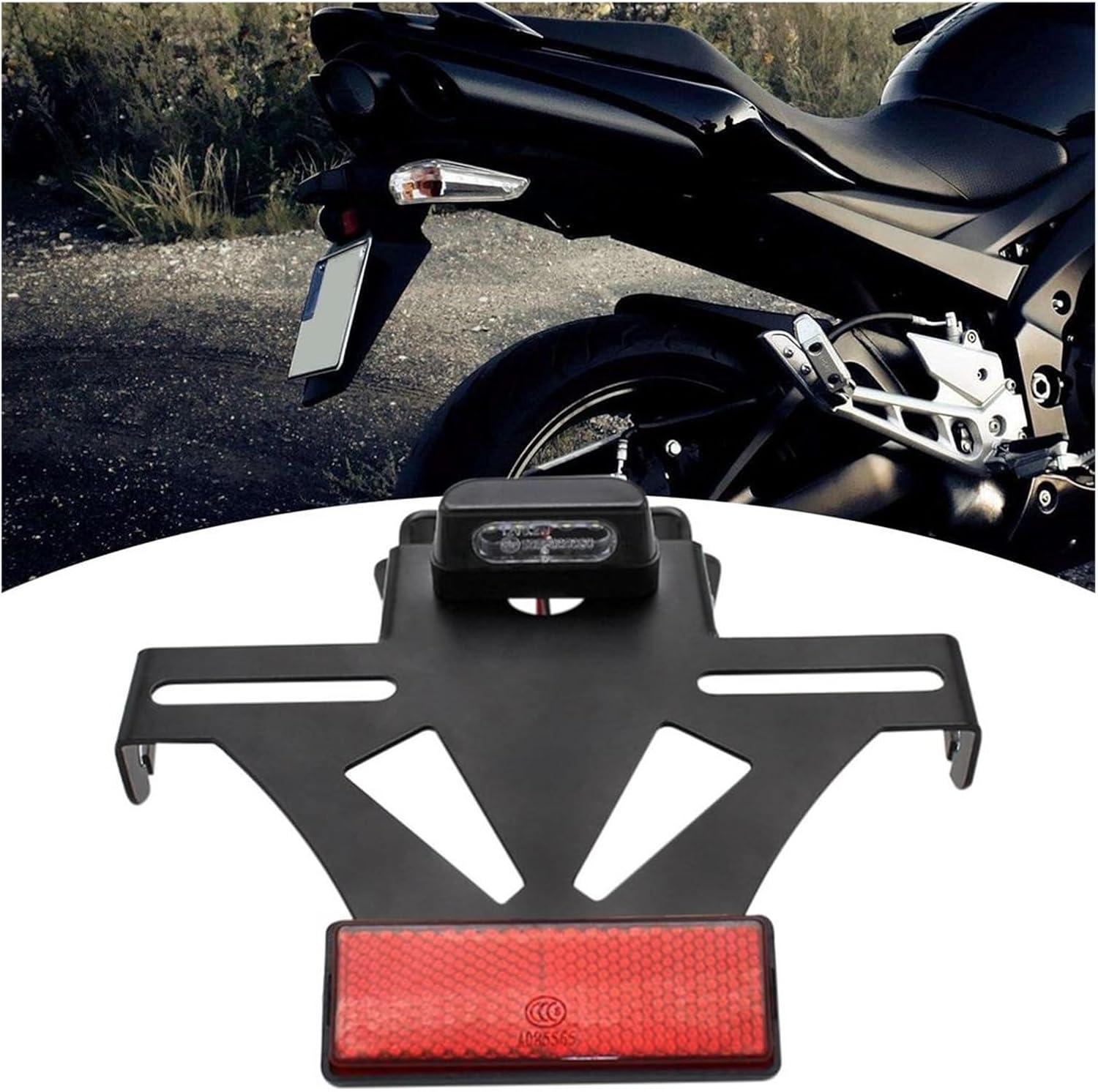 Motorcycle Adjustable Angle License Number Plate Frame Holder Bracket Compatible For Yzf R1 R6 R3 R15 R25 FZ1 FZ6 FZ8 MT03 MT07 MT09 XJ6