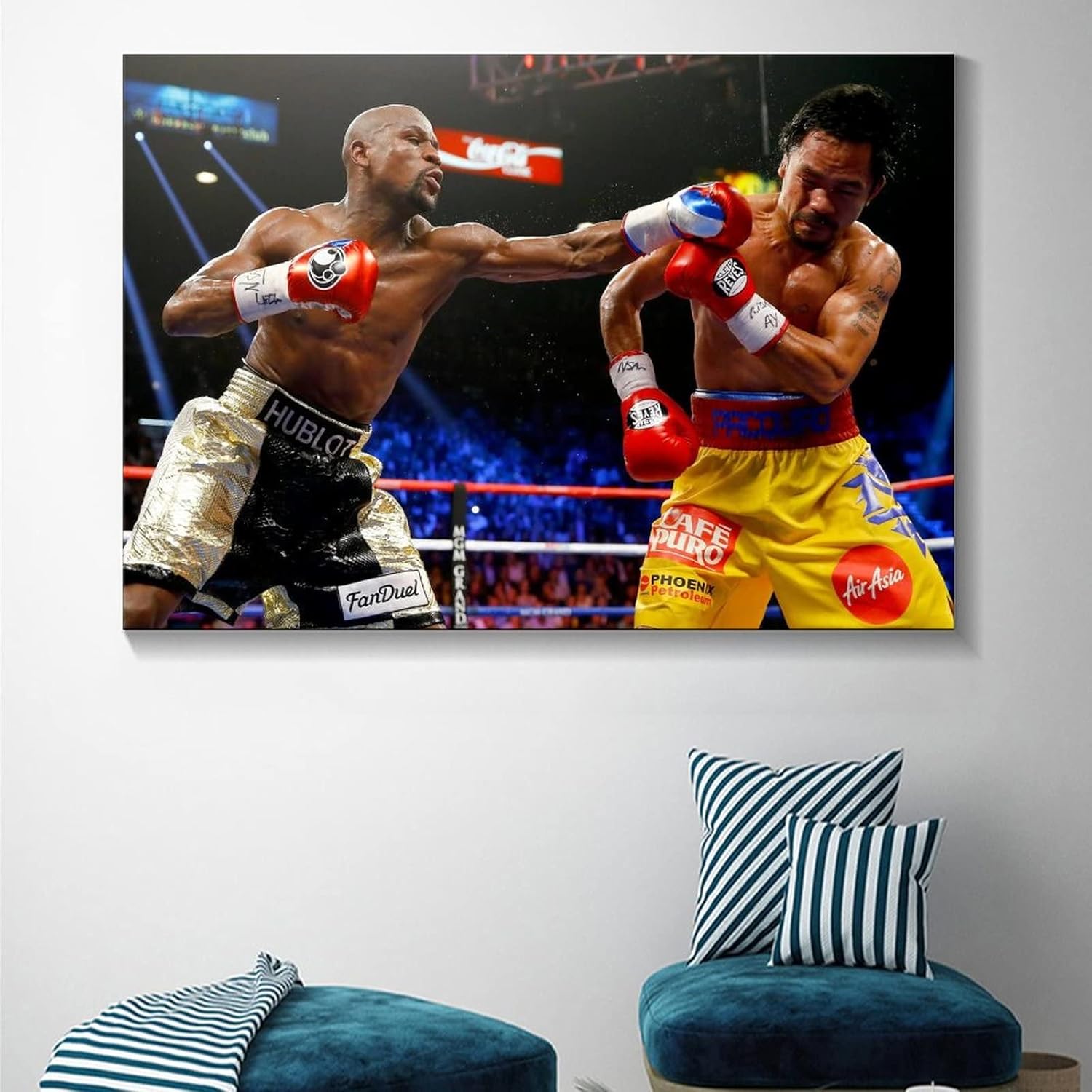 HYYNN Floyd Mayweather Jr. y Manny Pacquiao Fighting For The Title – Póster artístico de pared y arte de pared, póster moderno para decoración de
