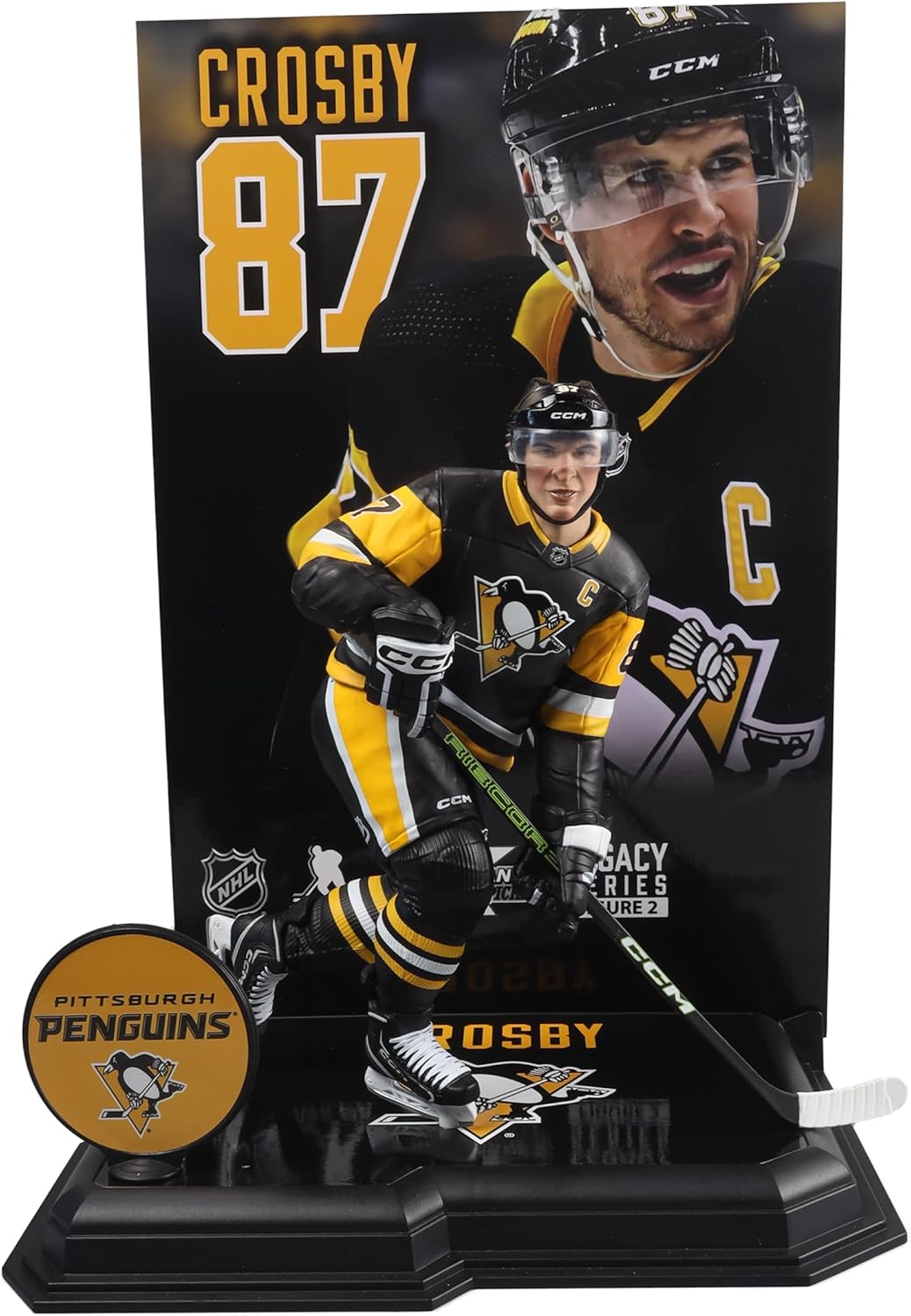 McFarlane Toys – Figura posada de Sidney Crosby (Pittsburgh Penguins) de la NHL de 7 pulgadas, Picks deportivos de McFarlane