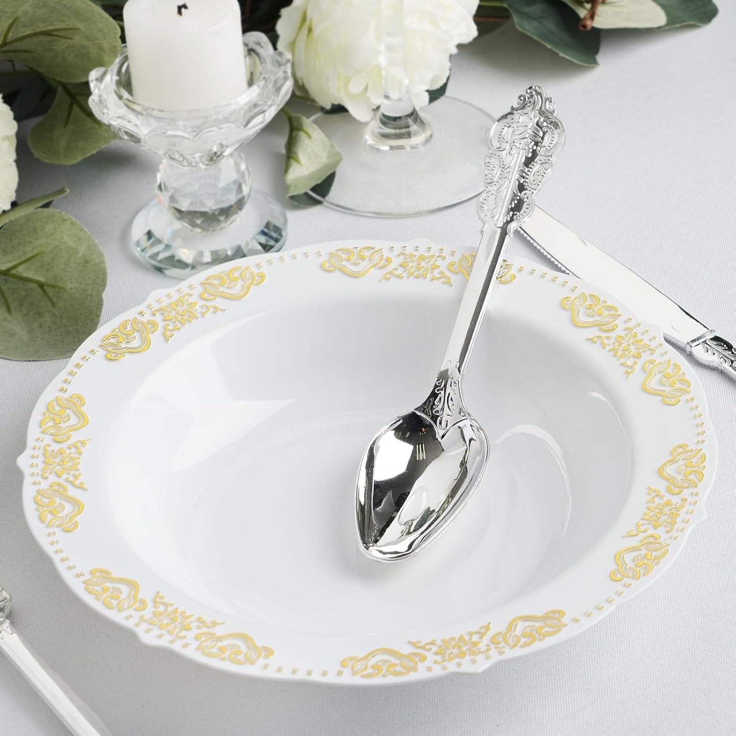 Efavormart – Paquete de 10 cuencos de sopa desechables redondos de 12 onzas con bordes festoneados para eventos con catering, bodas y fiestas