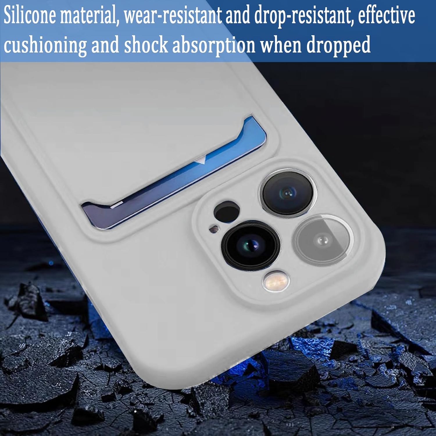 Funda compatible con iPhone 15 Plus con tarjetero para hombres y mujeres, con botón oculto para tarjetas, funda protectora tipo cartera, a prueba de