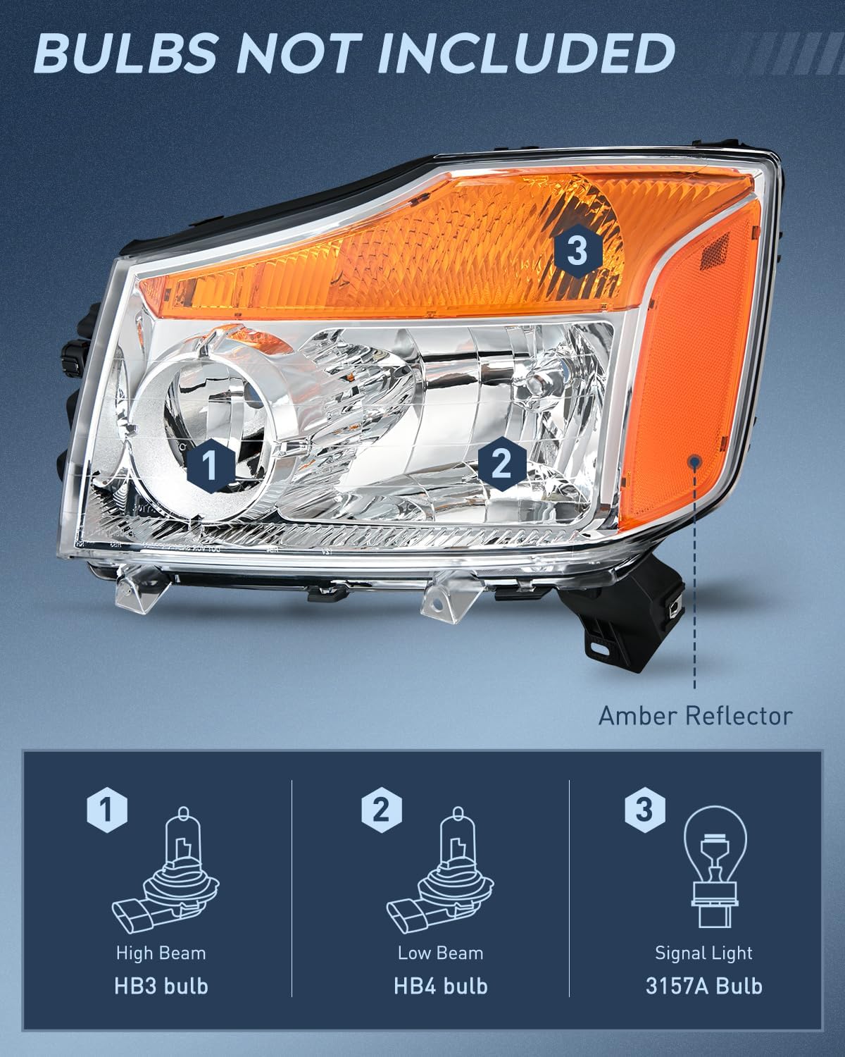 Nilight Conjunto de faros delanteros compatible con Nissan Titan 2004-2015 2004-2007 Armada 2004-2004 Pathfinder Armada 2004 – 2004 – 2015, carcasa