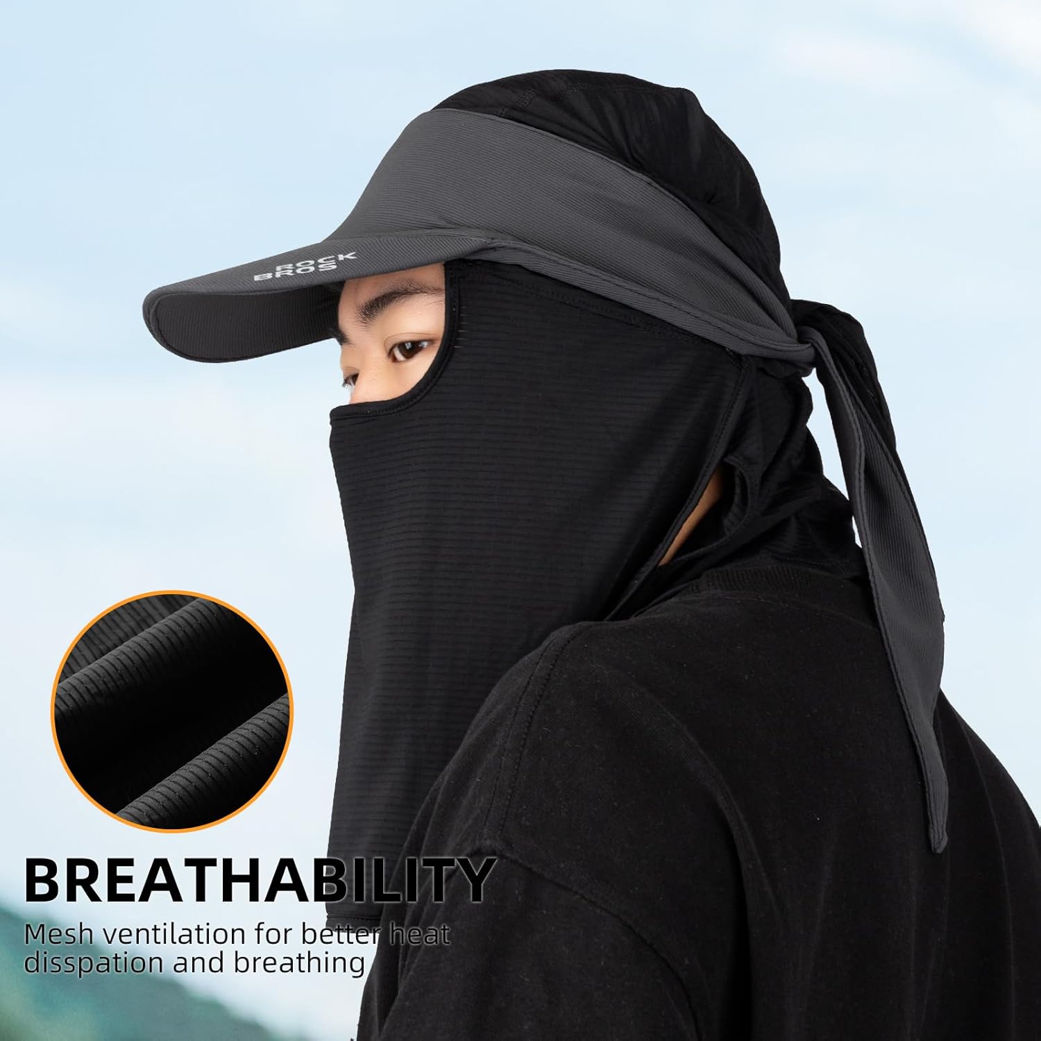 ROCKBROS Sombrero de pesca para hombres y mujeres, para senderismo, jardín, protección UPF 50+, protección UV con solapa para el cuello y cubierta