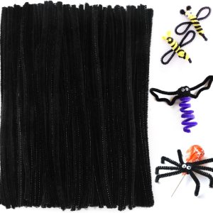 FirstKitchen Limpiadores de pipas para manualidades, 200 piezas de limpiador de tuberías negras para manualidades, 0.236 in x 12 pulgadas, tallos de FirstKitchen Limpiadores de pipas para manualidades, 200 piezas de limpiador de tuberías negras para manualidades, 0.236 in x 12 pulgadas, tallos de