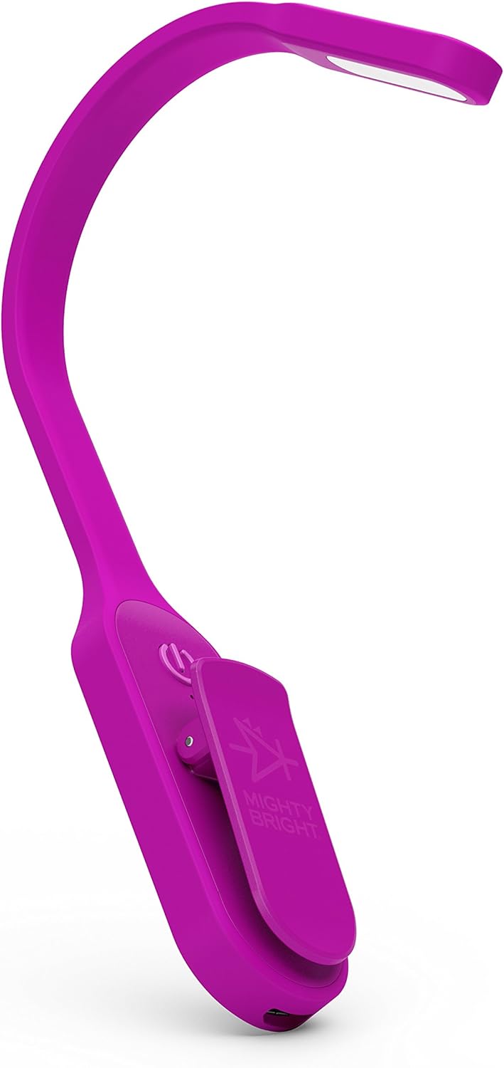 The Original Mighty Bright – Luz de lectura recargable con clip, luz LED cálida para el cuidado de los ojos, flexible, duradera, regulable, perfecta