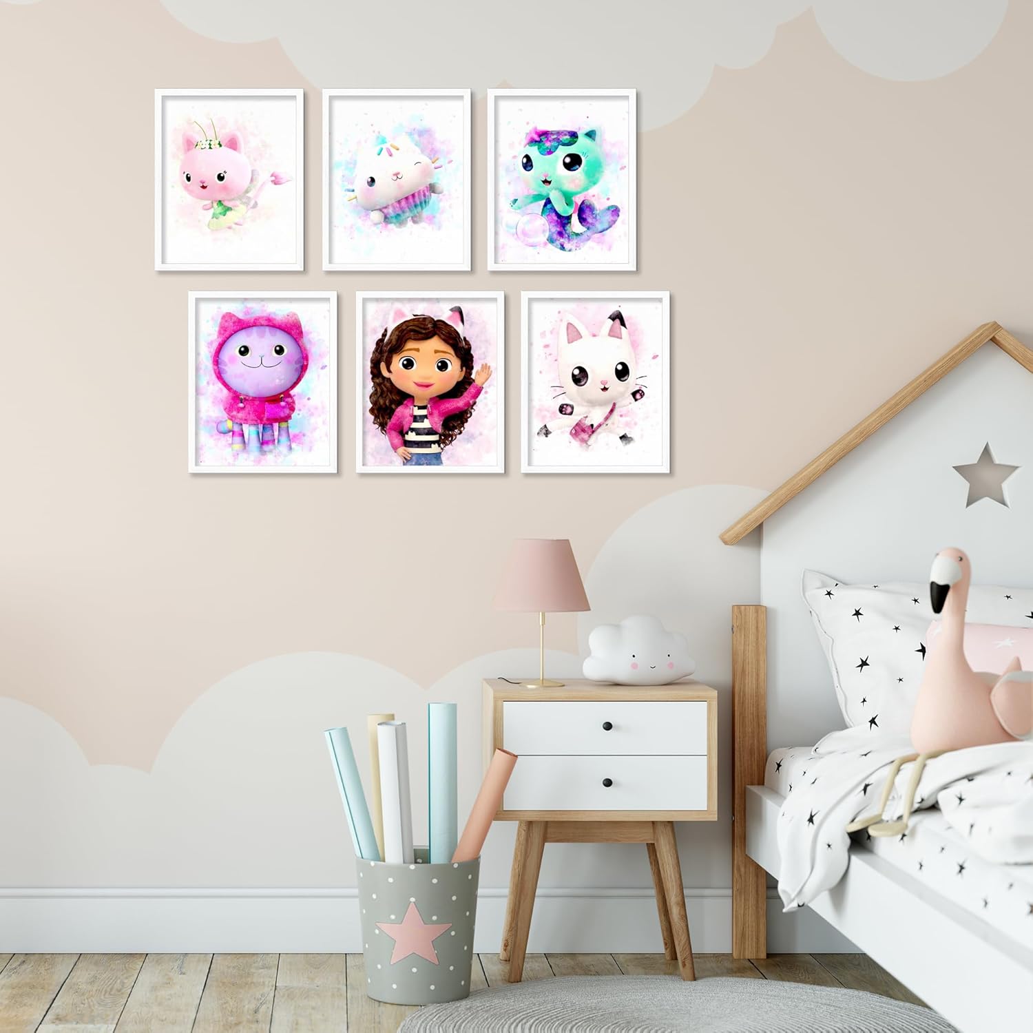 BigWigPrints – Arte de pared de casa de muñecas Gabby, póster de casa de muñecas Gabby, impresiones de casa de muñecas Gabby, decoración de pared de