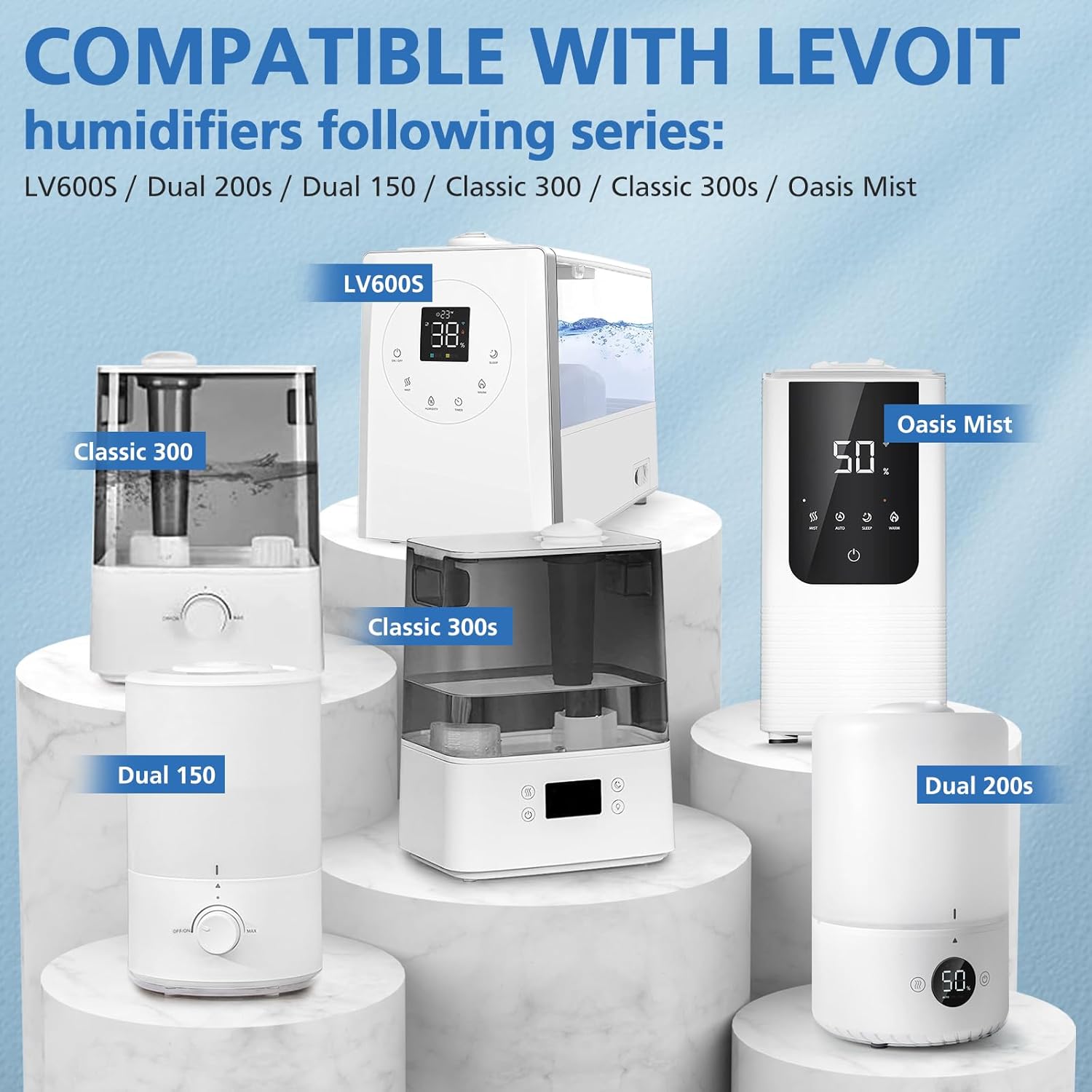 Paquete de 30 filtros de repuesto para humidificador compatibles con LEVOIT Dual150, Dual200S, Classic300(S), humidificadores serie LV600S, pieza de