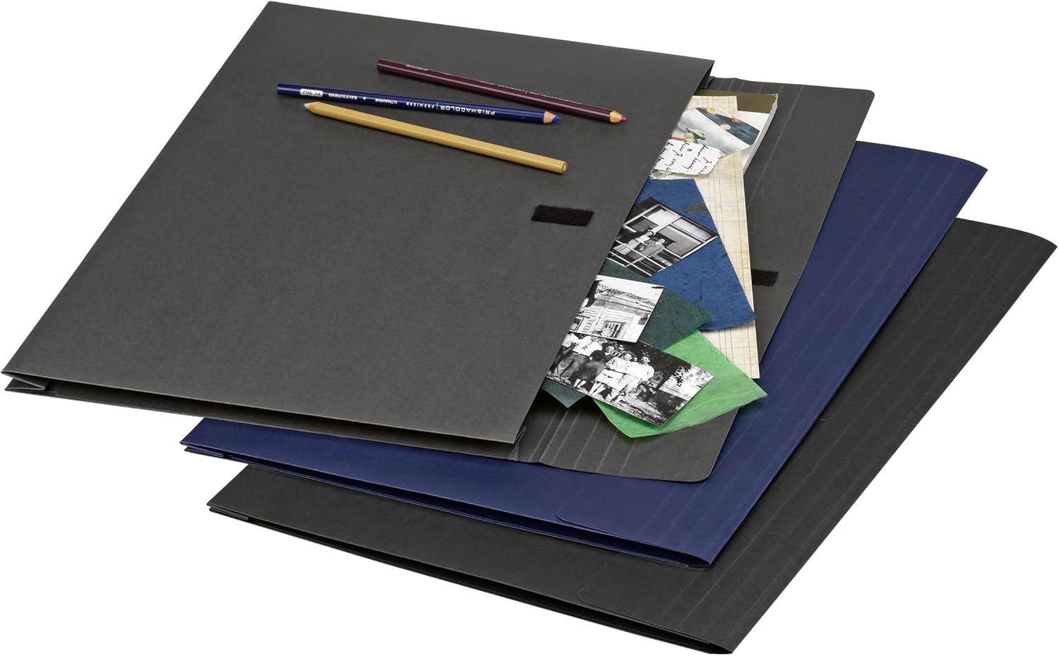 Smead Cartera de lino expandible, expansión de 2.0 in, cierre de velcro, tamaño tabloide, colores surtidos, 3 por paquete (71170))