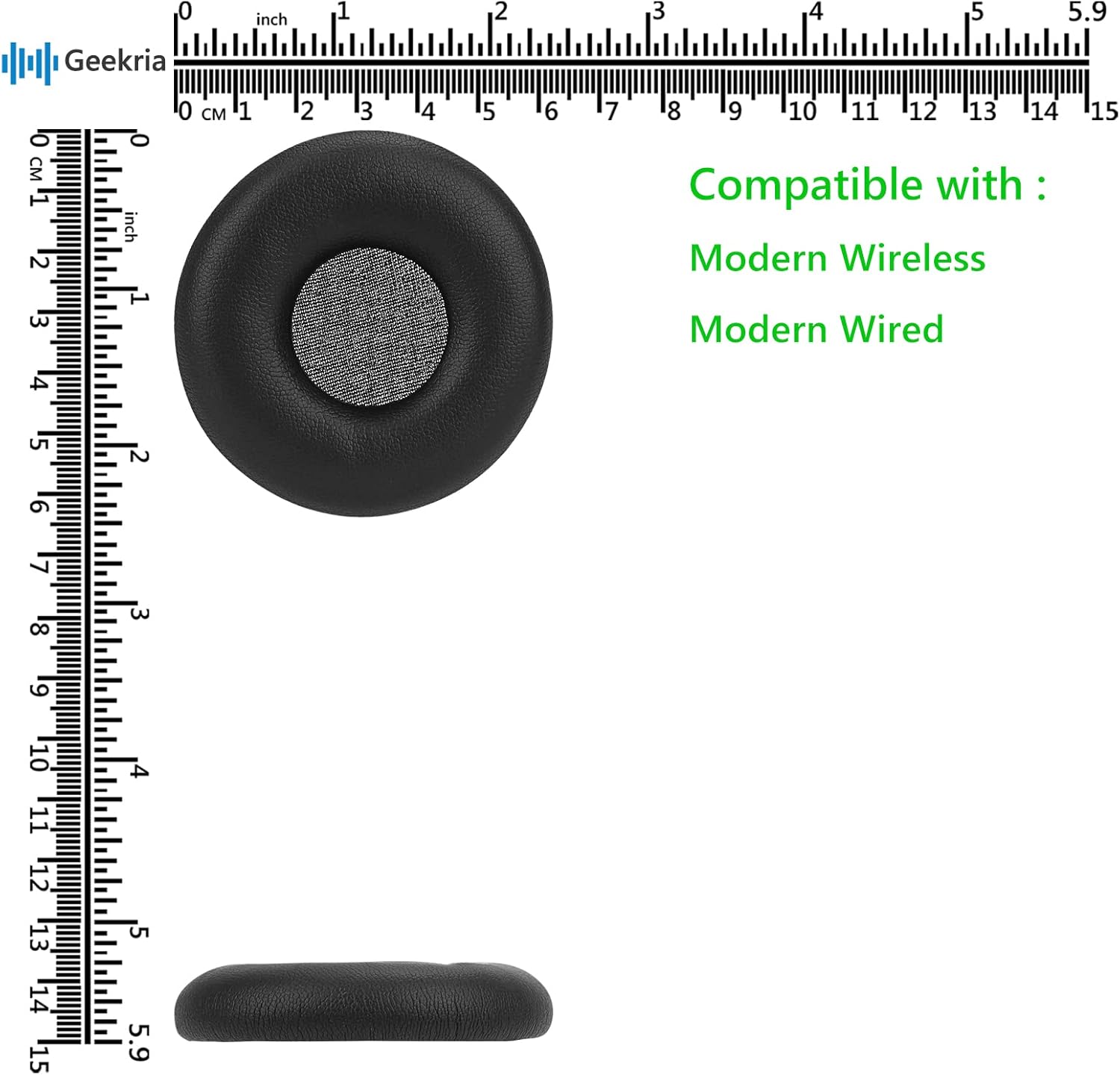 Geekria QuickFit – Almohadillas de repuesto para Microsoft Modern Wireless, almohadillas modernas con cable para los oídos, almohadillas para