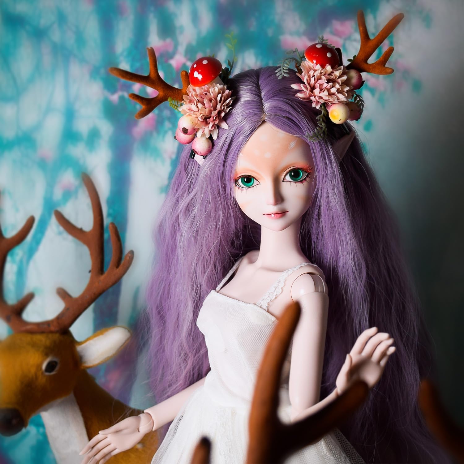 Proudoll Muñeca BJD de 13 de 23.6 in, 24 pulgadas, juguete de alce articulado con bola, muñecas SD, figuras de acción de hada de alce con orejas de