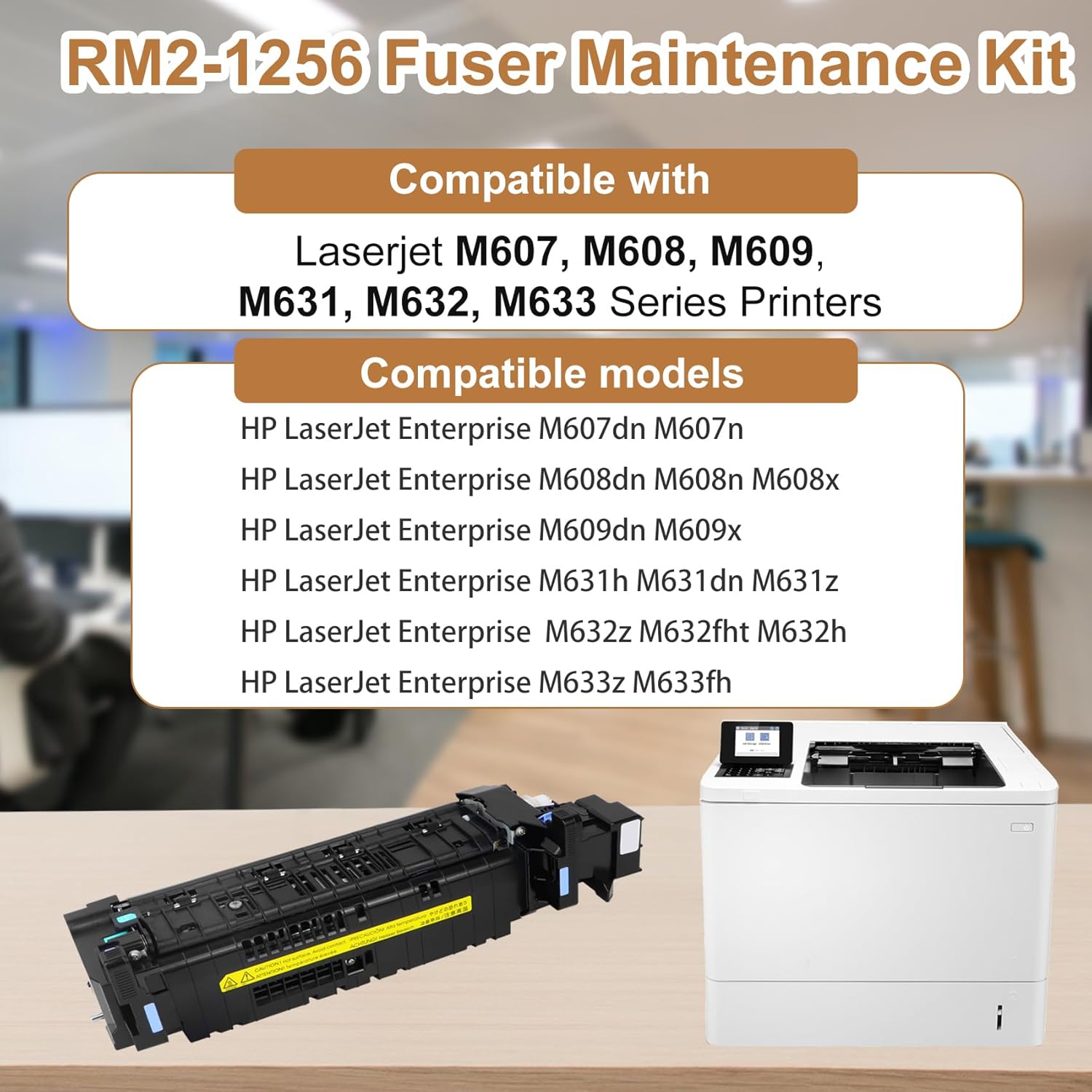 Kit de fusor RM2-1256 compatible con impresoras láser serie M607, M608, M609, M631, M632, M633, ensamblaje de fusión de repuesto para L0H24A