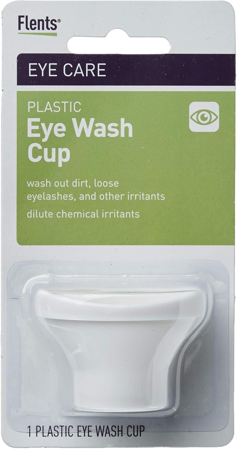 Flents Taza de lavado de ojos, ayuda de enjuague de ojos blancos reutilizable para limpiar la suciedad, pestañas sueltas e irritantes, solución