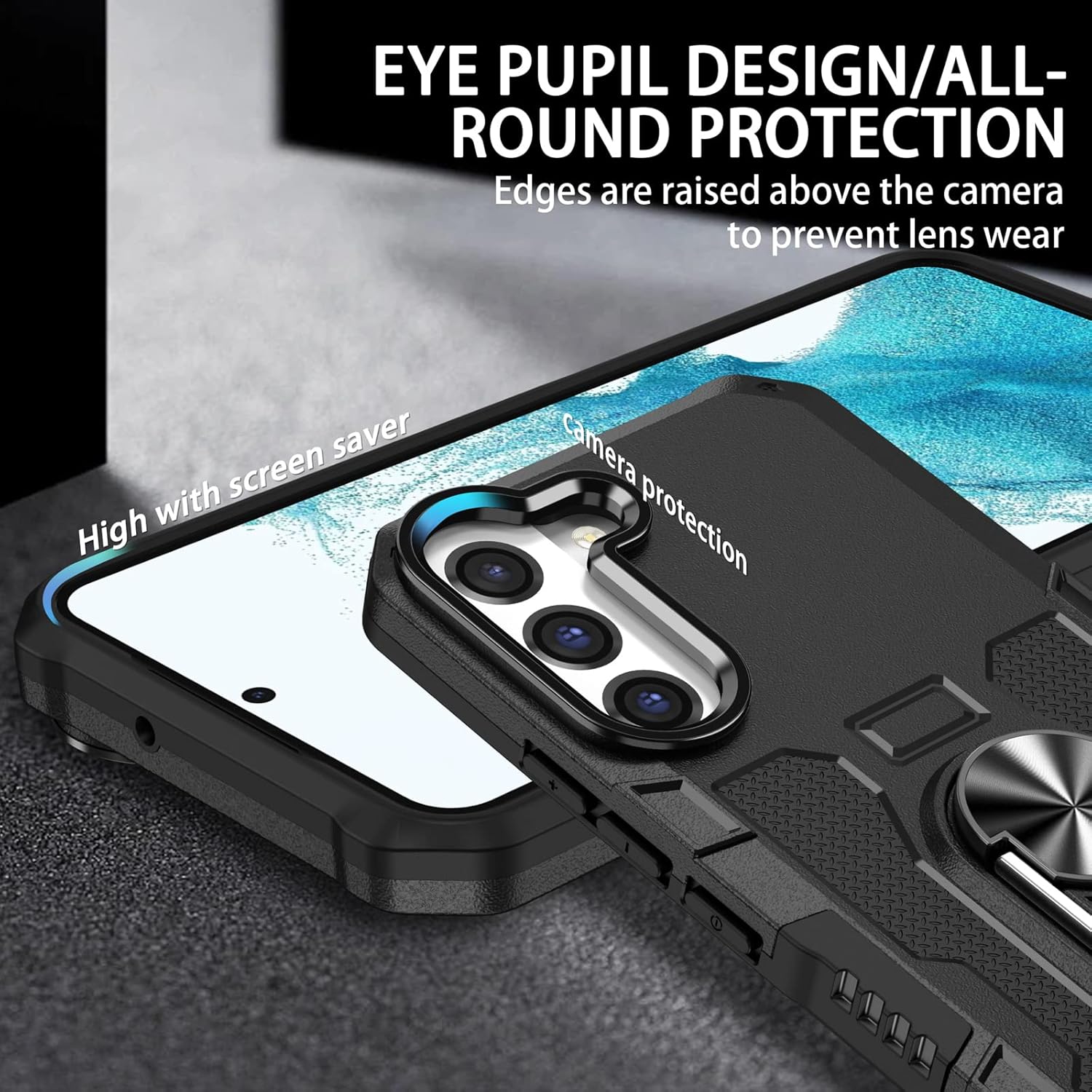 Funda para Samsung Galaxy S22 Plus 5G, soporte magnético militar con anillo de rotación de 360 grados, cubierta a prueba de golpes S22 Plus,