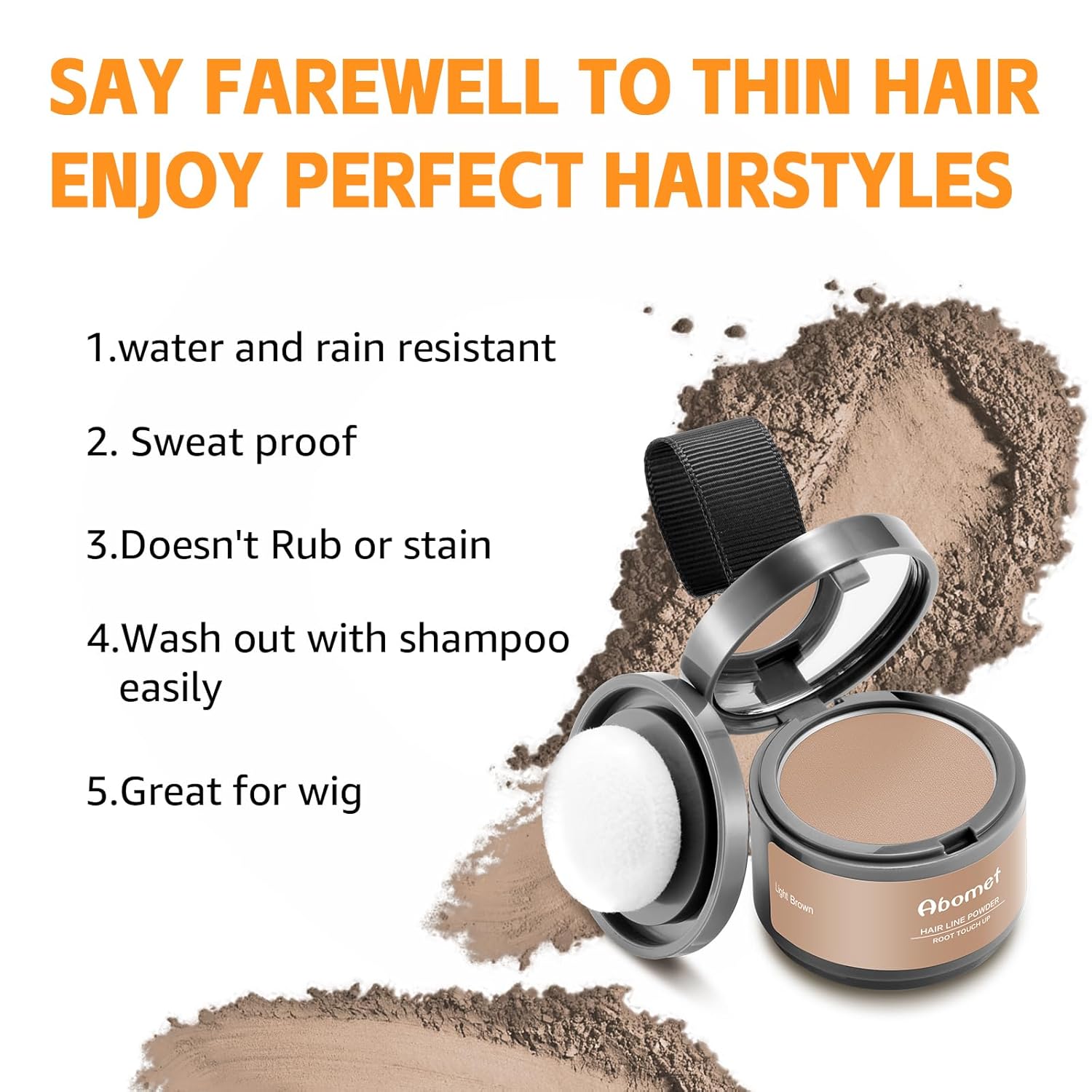 Retoque de raíz al instante para cubrir el cabello gris, polvo de línea de cabello, cobertura de raíces, oculta la pérdida de cabello para mujeres y