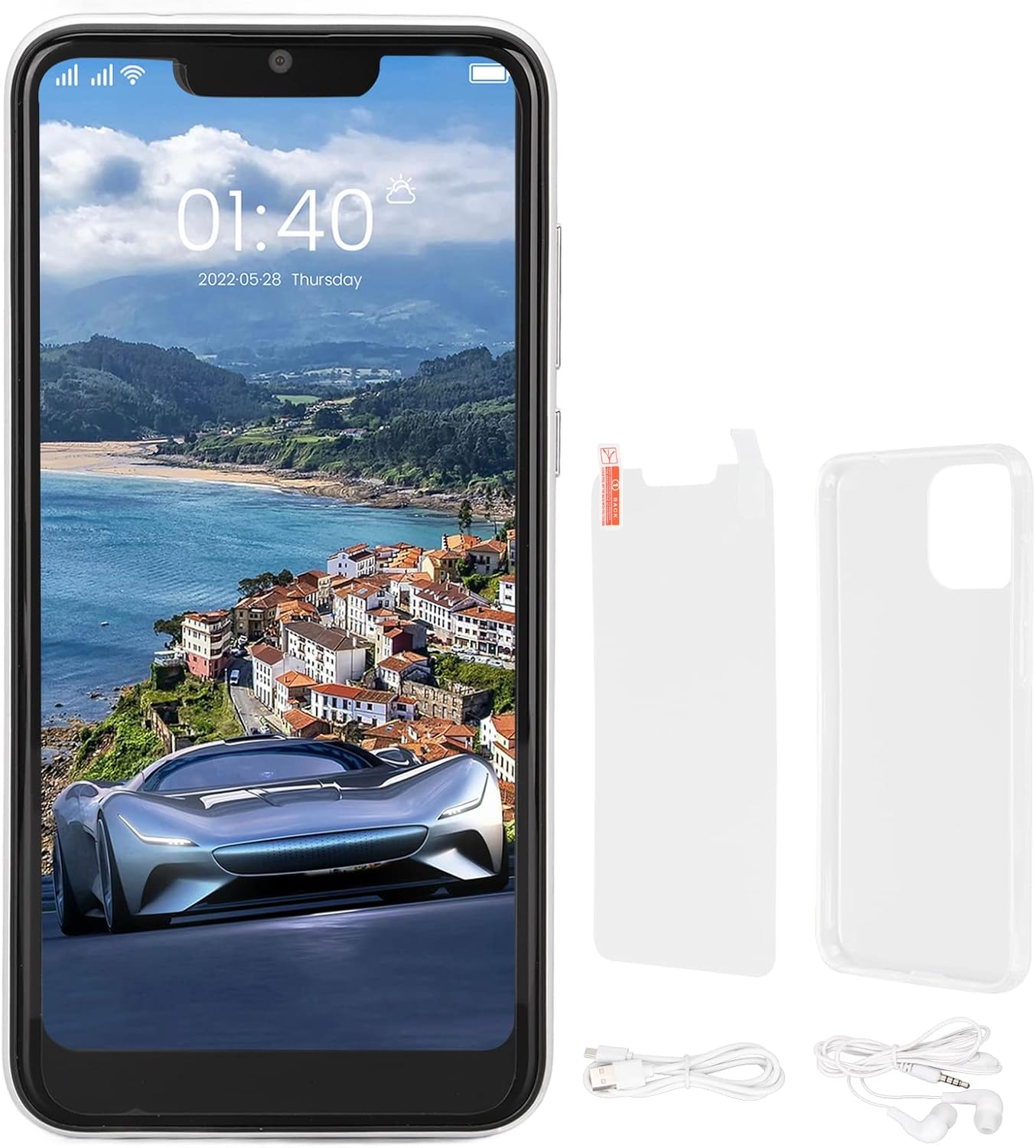 Zyyini Teléfono celular desbloqueado IP13 Pro Max, pantalla HD de 6.1 pulgadas, 32 GB, tarjeta SIM dual, teléfono inteligente de fábrica con