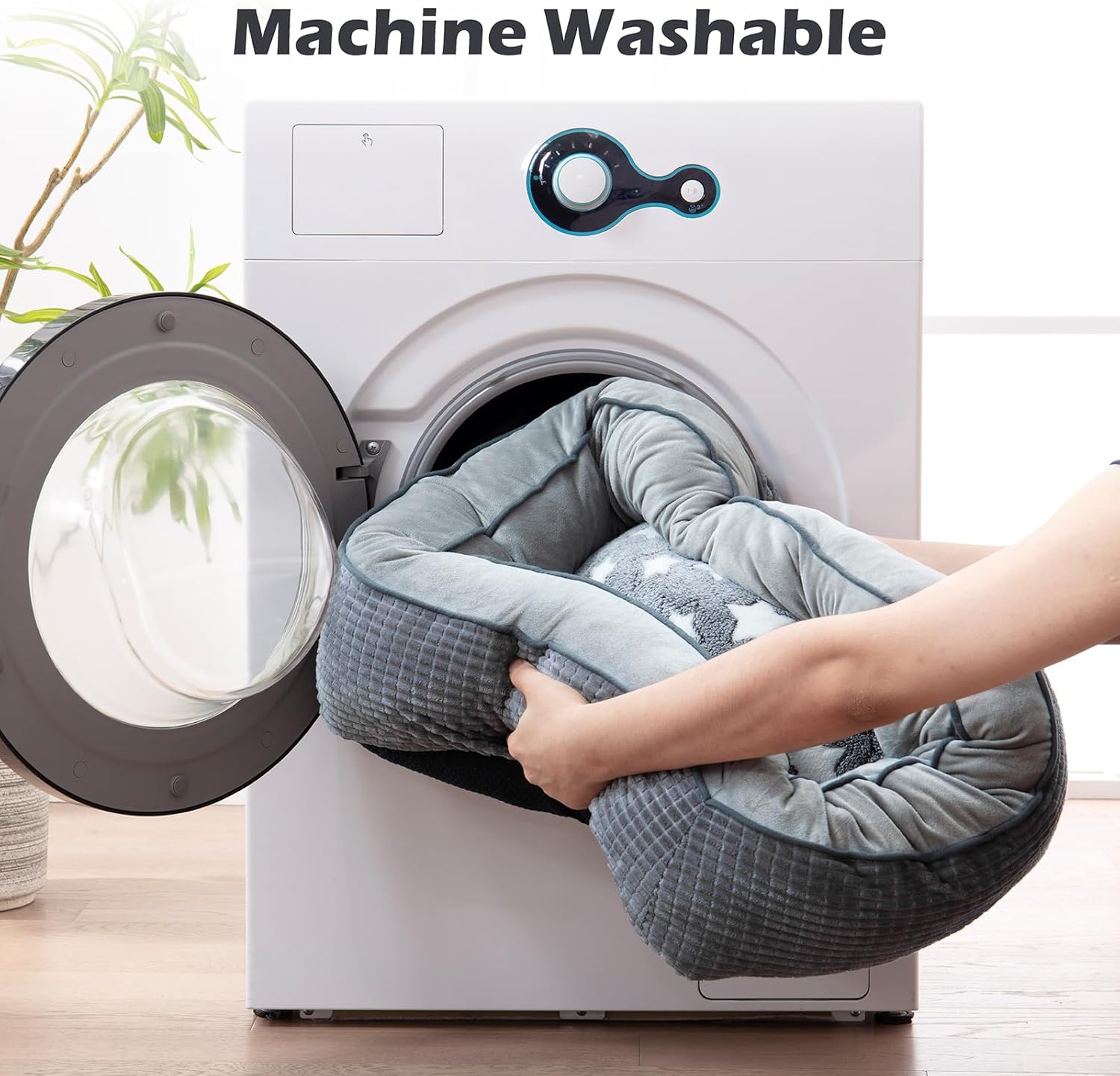 SIWA MARY Camas para perros pequeños y gatos, sofá cama lavable para perros con lados anchos, diseño de patrón de pentagrama, cama duradera para