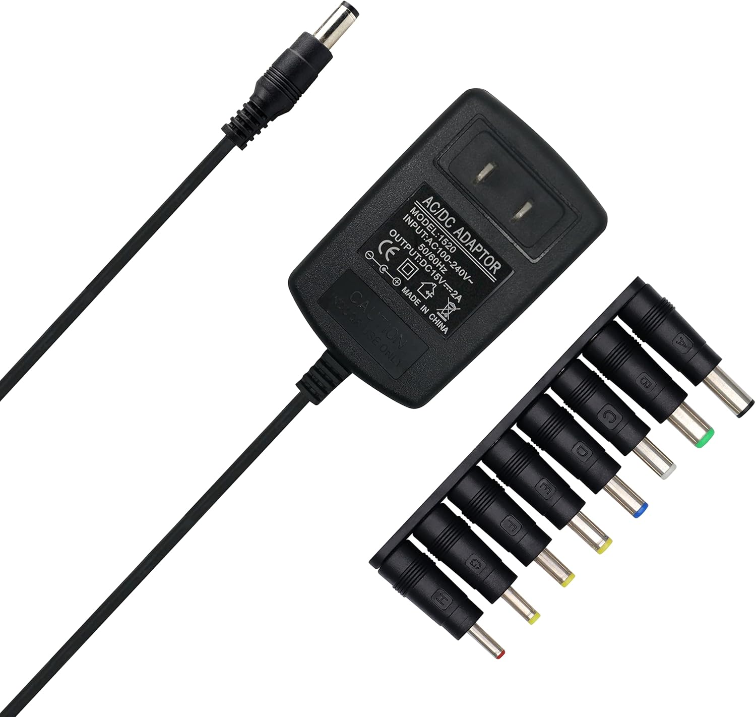 EIKS AC-DC 15V 2A (máx.) Cargador de pared Adaptador de conmutación con enchufe 0.217 x 0.098 in  0.217 x 0.083 in
