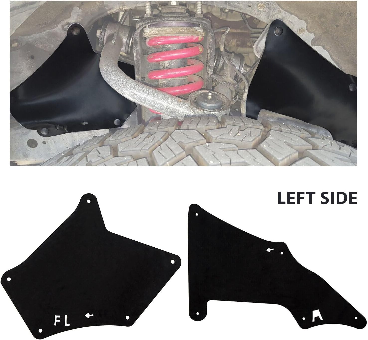 Bnyifoqi Protector contra salpicaduras para Toyota 4 Runner 03-20 Fender Liner Delantal Sello Flaps Flaps Flaps Left Right Front Rear Strong Quality