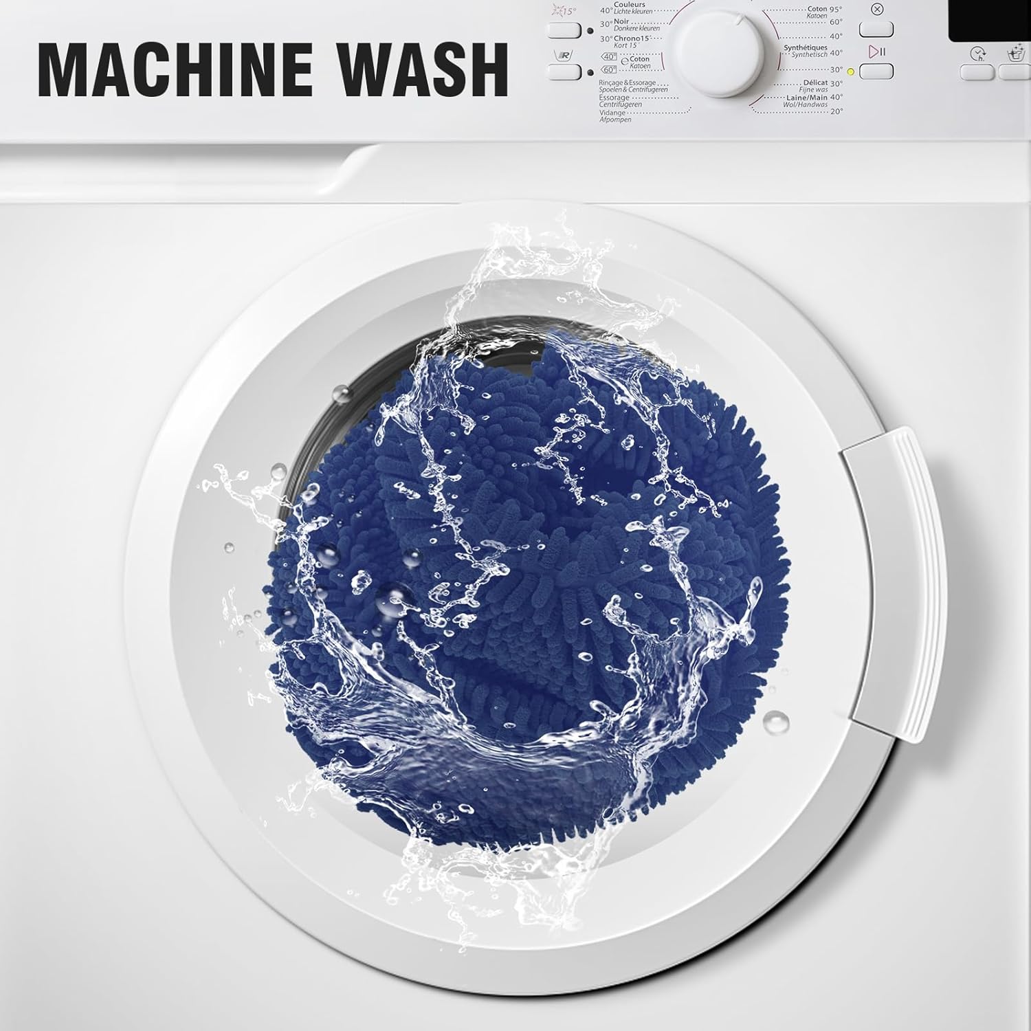 TECHMILLY Tapetes de baño de felpilla suave y esponjosa, antideslizantes, absorbentes, para baño, lavables y de secado rápido, color azul marino, 17