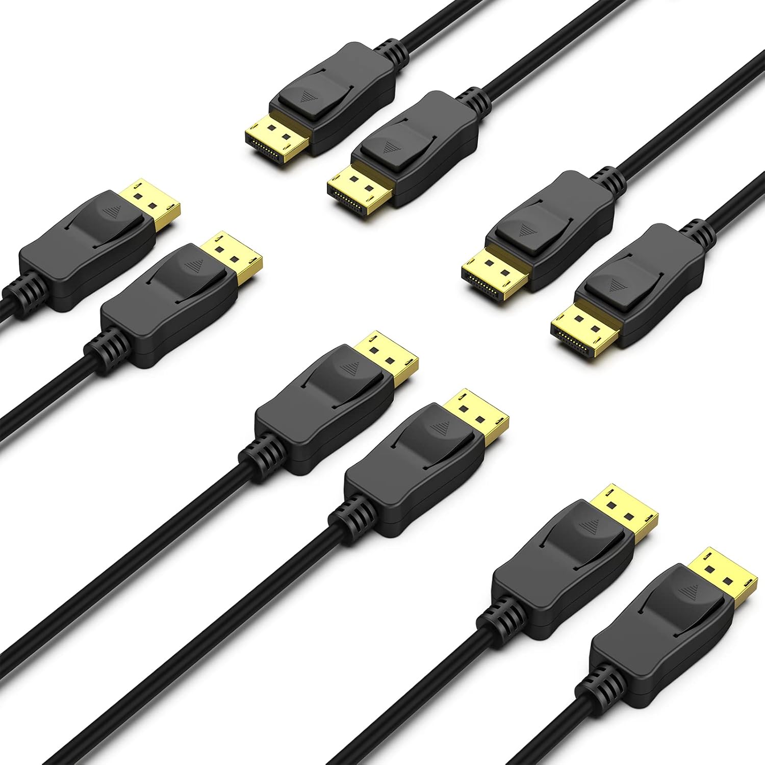 BENFEI Certificado VESA Cable DisplayPort a DisplayPort de 6 pies, paquete de 5 cables DP a DP macho a macho, cable chapado en oro, compatible con