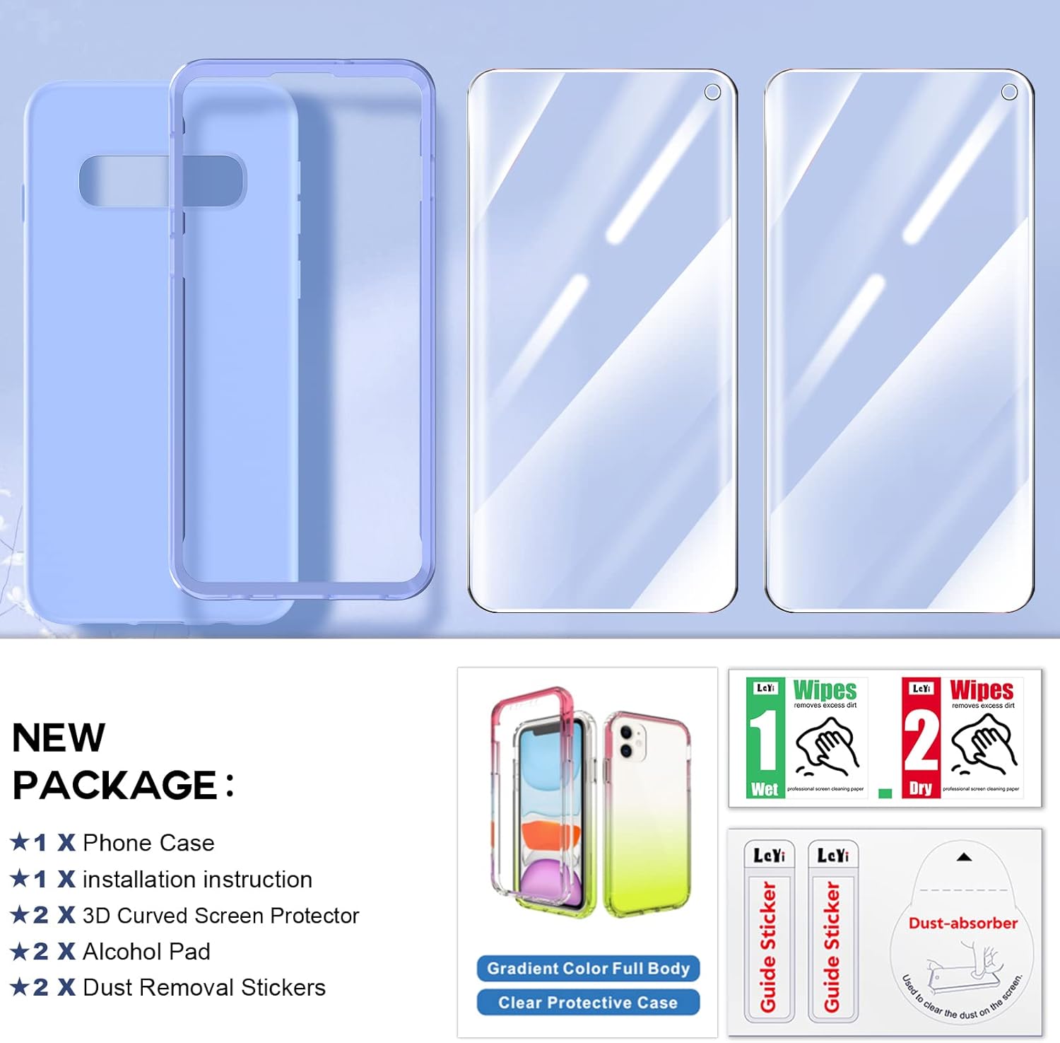 LeYi Funda para Samsung S10, Galaxy S10 de 6.1 pulgadas con 2 protectores de pantalla, funda protectora de silicona líquida suave a prueba de golpes
