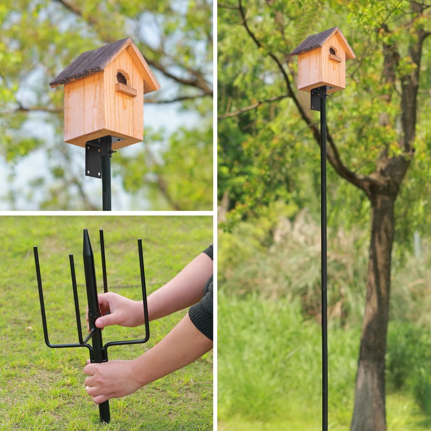 ERYTLLY Bird House – Kit de montaje en poste de 96 pulgadas, barra de soporte universal ajustable para colibríes, soporte universal con 5 puntas