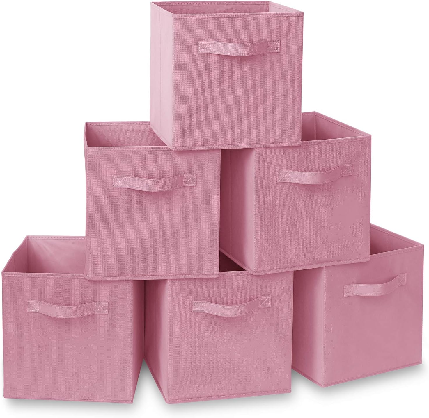 Casafield juego de 6cubos de almacenamiento plegables de tela, canastas de tela plegables de 11pulgadas, para estantes, cubos organizadores