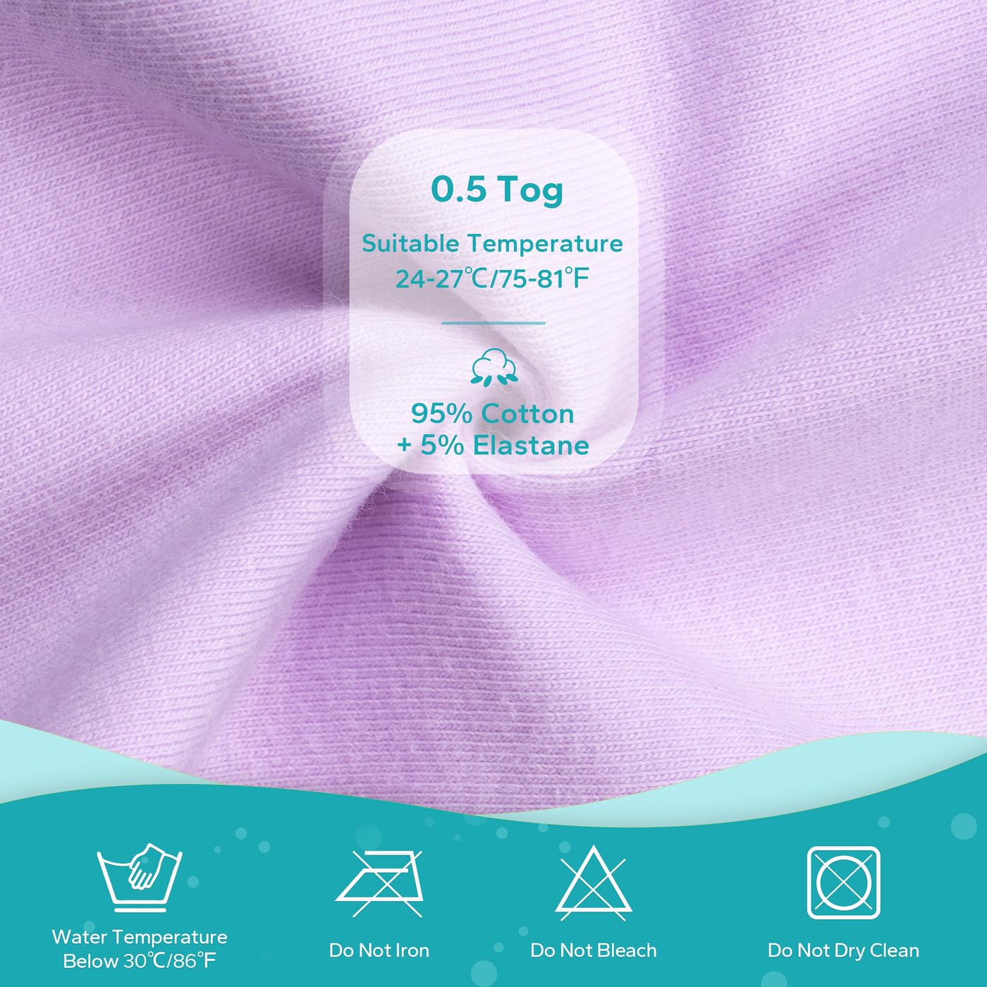 ZIGJOY Manta de transición para bebé, manta de transición elástica de 0.5 TOG con cremallera de 2 vías, saco de dormir de algodón autolavizante para