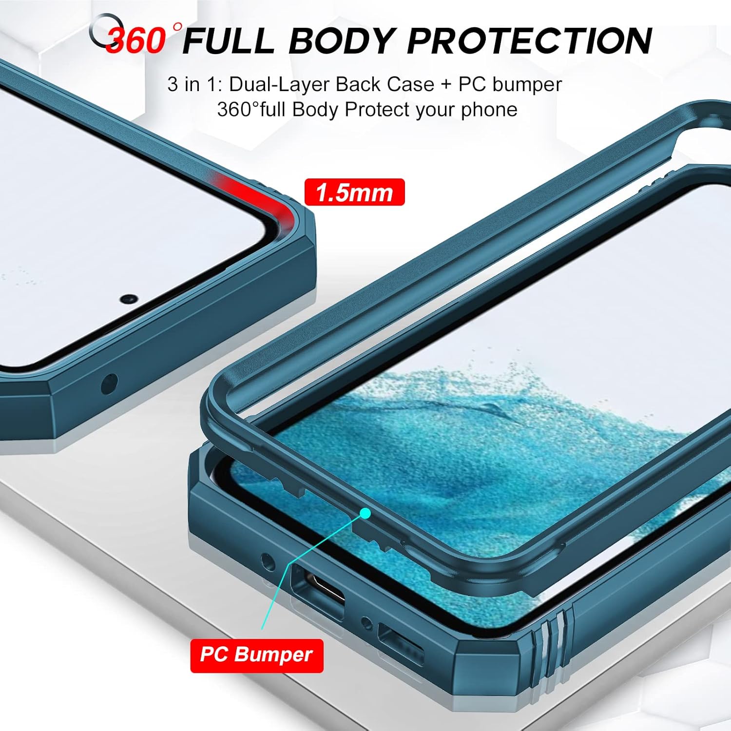LeYi Funda para Samsung A54 Funda para teléfono Galaxy A54 5G con cubierta deslizante para cámara + 2 protectores de pantalla de vidrio templado,