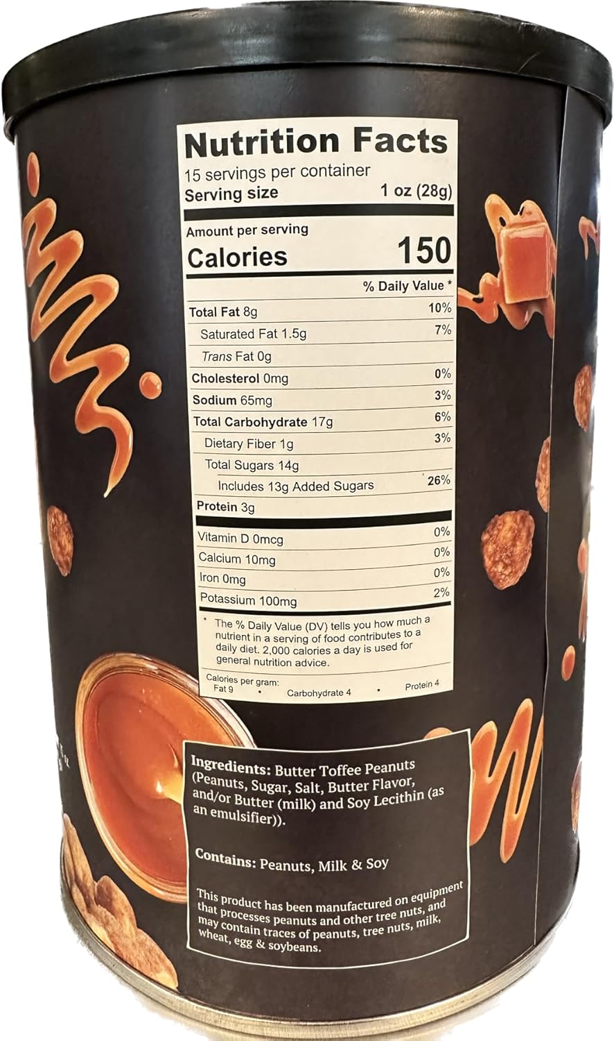 Belmont Chalkboard Collection – Cacahuetes confitados con caramelo de mantequilla, 15 onzas