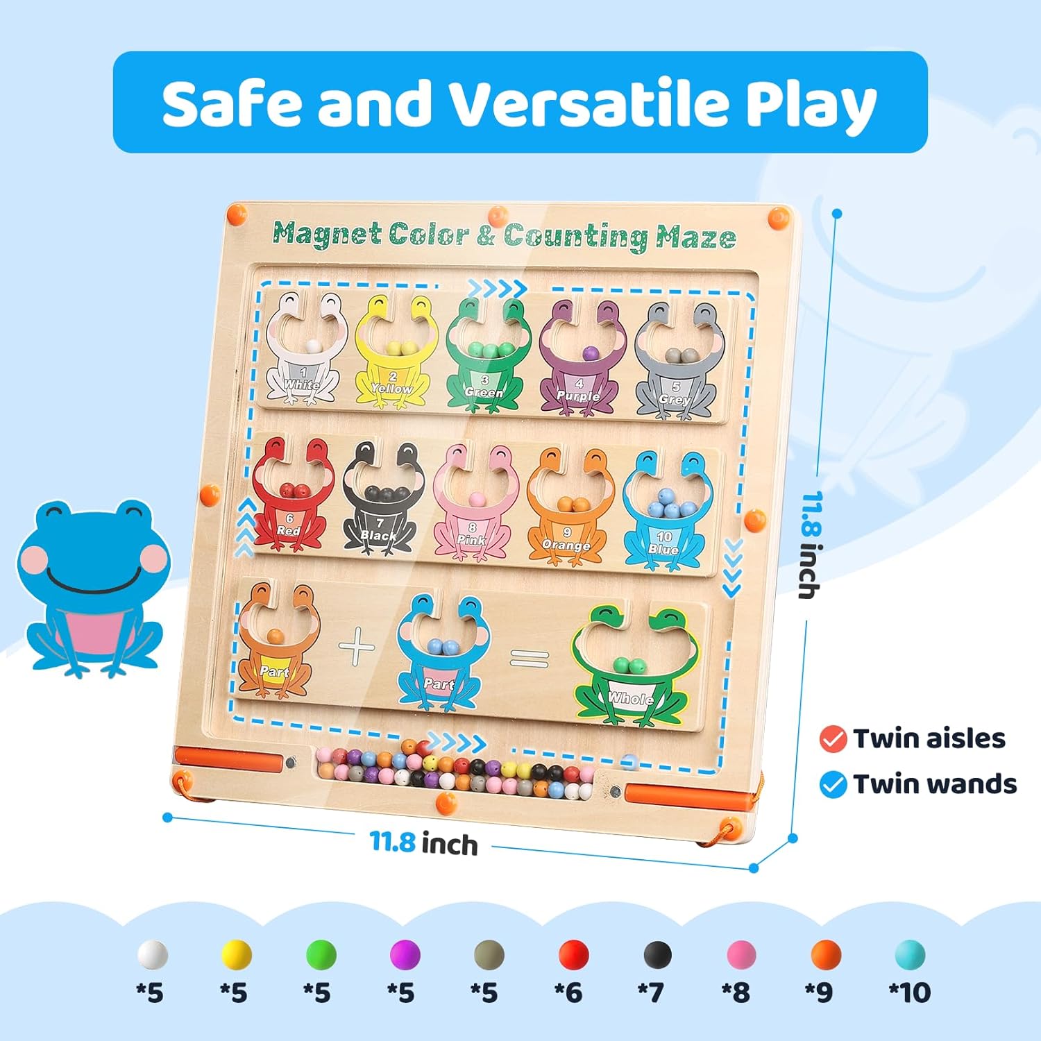 Juguetes Montessori magnéticos de color y números, imán de madera, juego de colores, aprendizaje y conteo, tablero de rompecabezas para niños