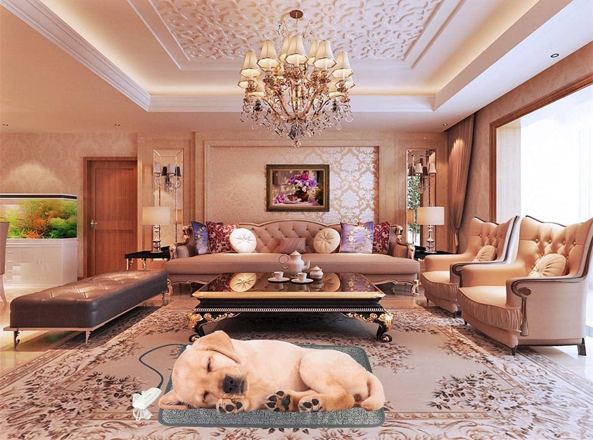 Almohadilla térmica para mascotas para perros y gatos, alfombrilla térmica para interiores, almohadilla térmica eléctrica para perros, gatos, cable