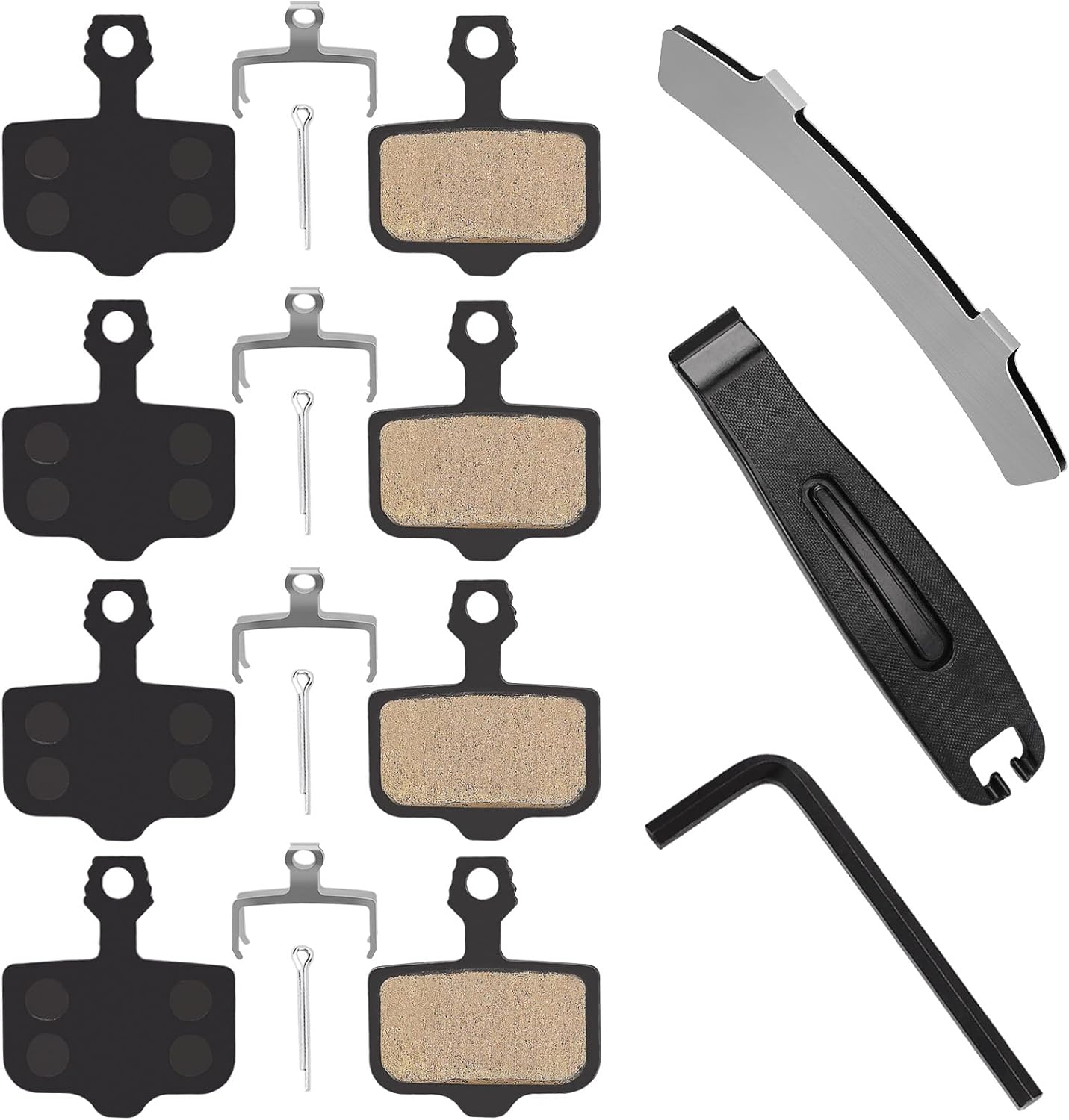 4 pares de pastillas de freno de disco de bicicleta, compatibles con pastillas de freno Sram Avid Elixir E1 E3 E5 E7 E9 ER CR XO XX DB1 DB3 DB5,