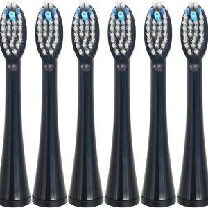 Cabezales de repuesto compatibles con Waterpik SF-02W SF-01W SF-03W SF-04 Sonic Funshion 2.0, cubierta de cabezal de cepillo, 6 unidades, color negro Cabezales de repuesto compatibles con Waterpik SF-02W SF-01W SF-03W SF-04 Sonic Funshion 2.0, cubierta de cabezal de cepillo, 6 unidades, color negro