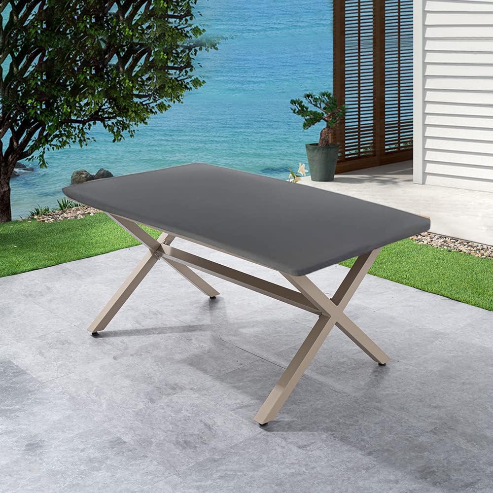 Cozomiz Mantel impermeable con bordes elásticos, mantel lavable para exteriores, patio, cocina y comedor, 47 x 23 pulgadas, rectangular, ajuste