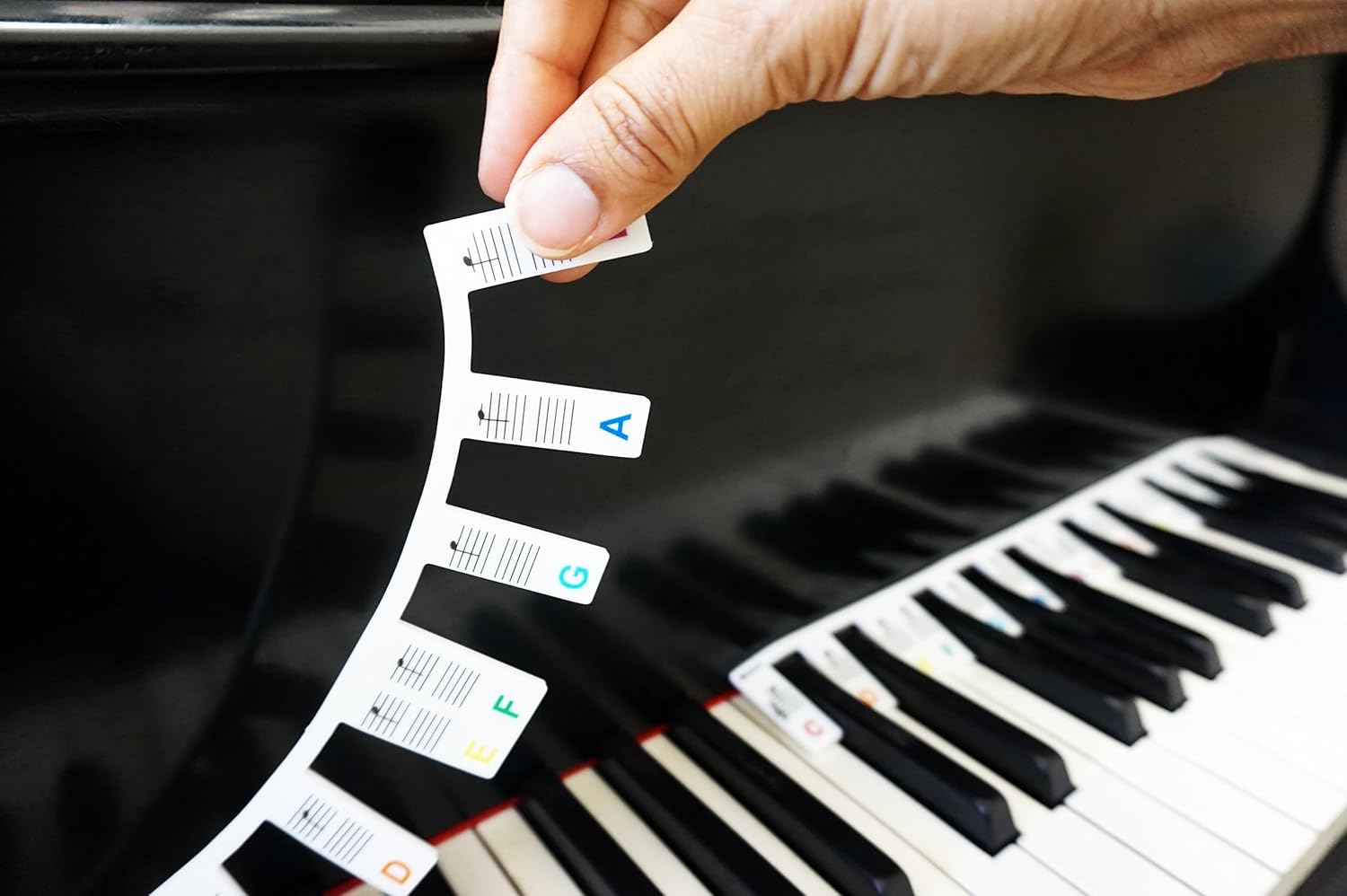 Plum Rose – Etiquetas extraíbles para notas de teclado de piano – Silicona – Alternativa a las calcomanías de teclado de piano – Etiquetas de teclas