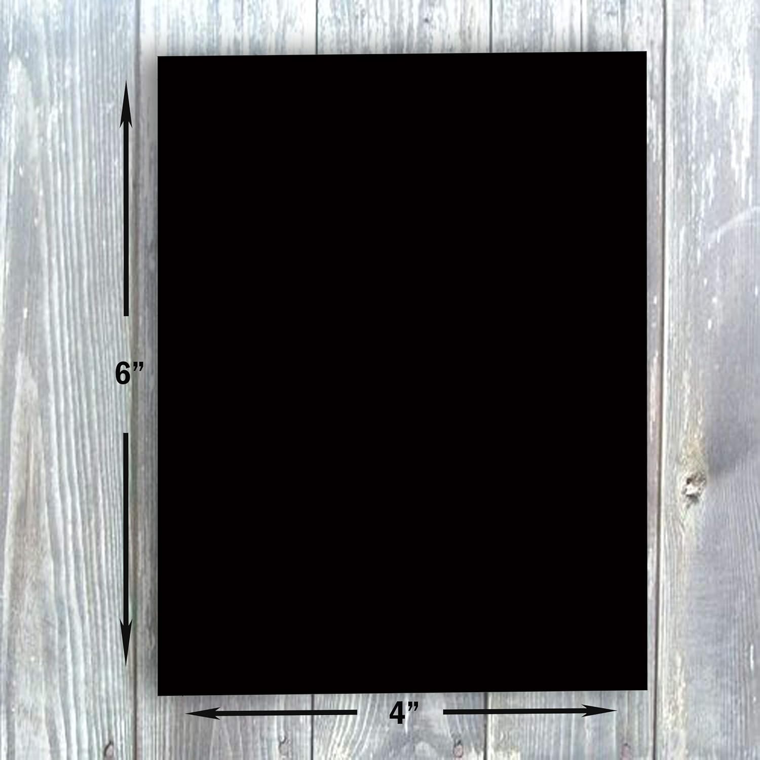 Hamilco Papel grueso de cartulina de color negro, invitaciones de felicitación en blanco y tarjetas de índice, plano de 4 x 6 pulgadas, peso pesado,
