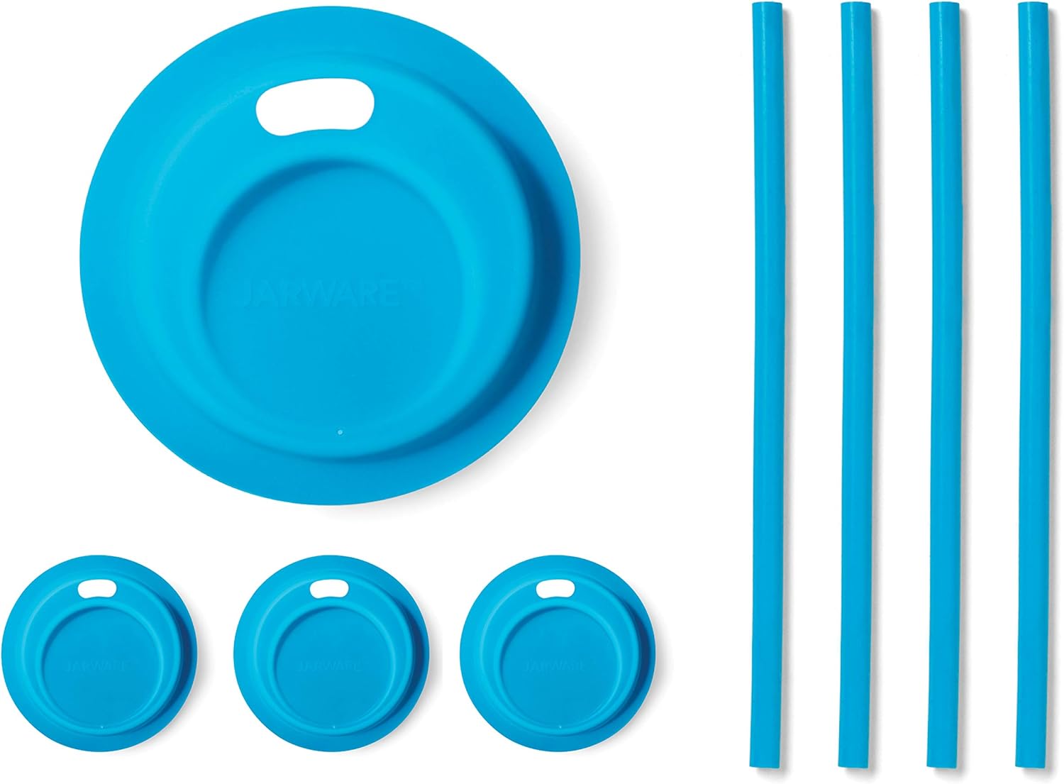 Jarware Blue Straw 82677 – Tapa de boca regular, juego de 4