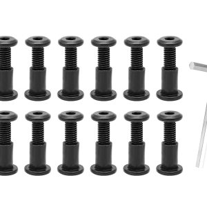 Bonsicoky Juego de 12 tornillos hexagonales M6x20mm con 1 llave hexagonal, tornillos negros para cuna, kit surtido de tuercas para accesorios de Bonsicoky Juego de 12 tornillos hexagonales M6x20mm con 1 llave hexagonal, tornillos negros para cuna, kit surtido de tuercas para accesorios de